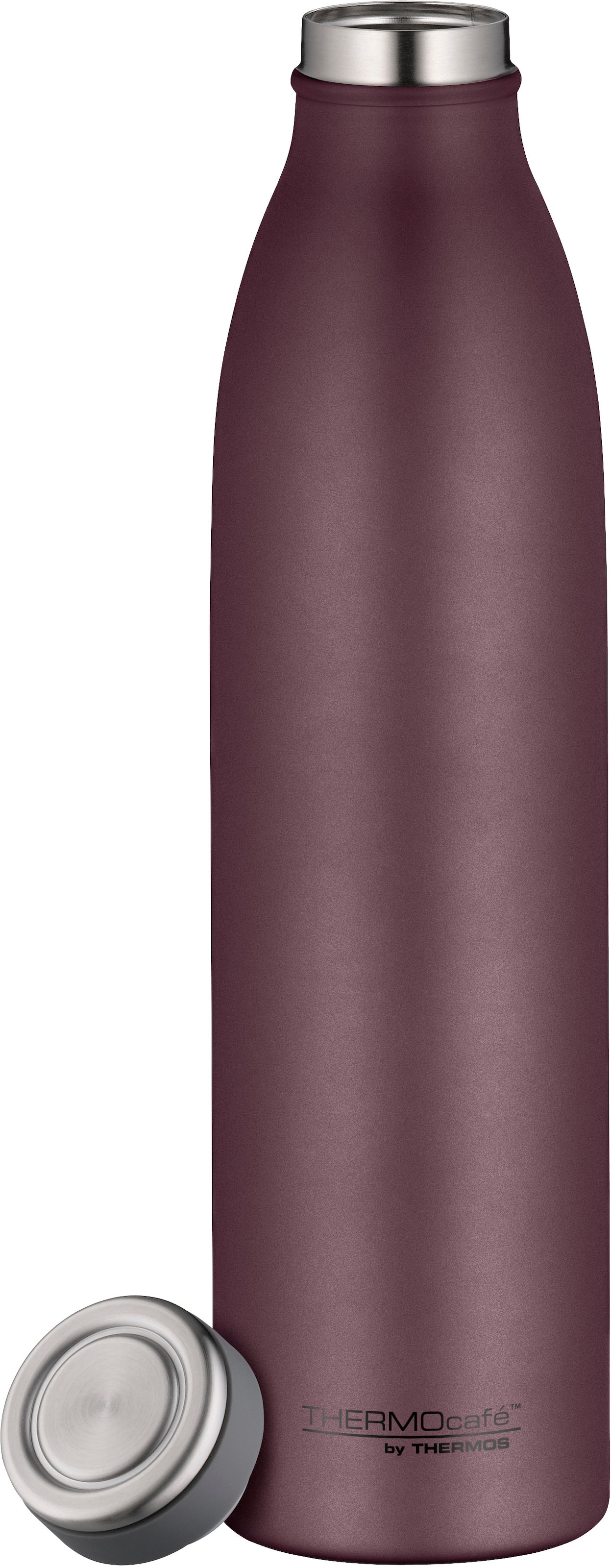 THERMOcafé Isolierflasche »TC BOTTLE, aus doppelwandigem Edelstahl, spülmaschinenfest«, (1 tlg.), gummierter Drehverschluss, absolut dicht bei Kohlensäure