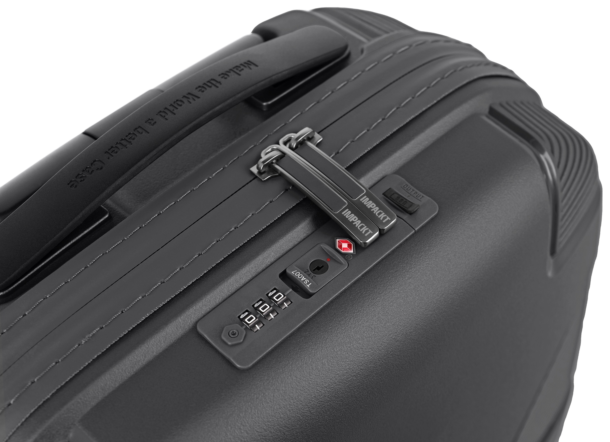 IMPACKT Hartschalen-Trolley »IP1, verschiedene Größen und Farben«, 4 Rollen, Hartschalen-Koffer vegan Koffer Reisegepäck USB-Port TSA Zahlenschloss