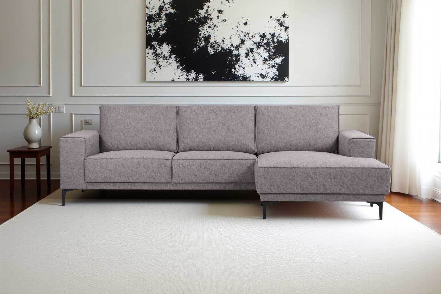 Places of Style Ecksofa »Polsterecke Oland, Struktur, Flachgewebe, Luxus-Mi günstig online kaufen