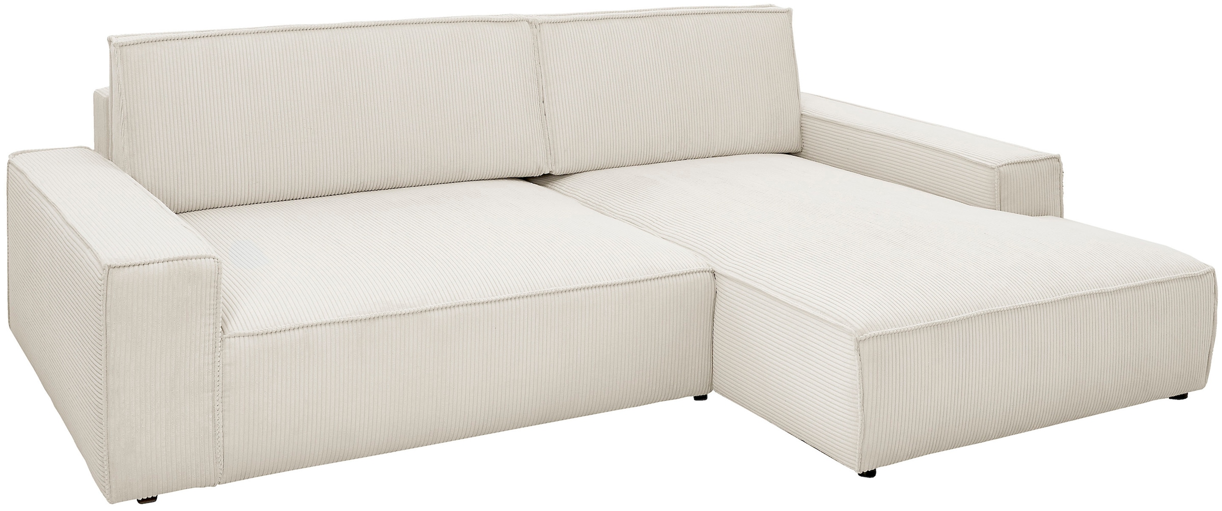 Home affaire Ecksofa »NEU: SHERWOODL XXL 284, Big-Sofa L-Form, tiefe Sitzfläche 95 cm, Cord,«, Leinenoptik, Recamiere rechts/links, auch als Schlafsofa stellbar
