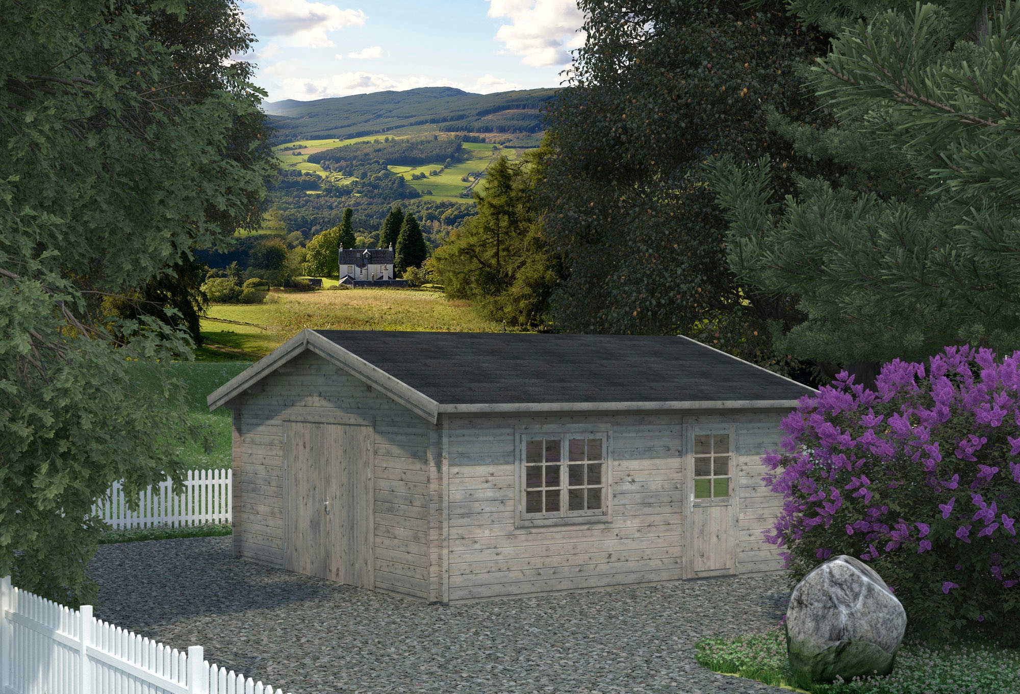Palmako Garage »Roger«, BxTxH: 622x596x312 cm, mit Holztor, grau