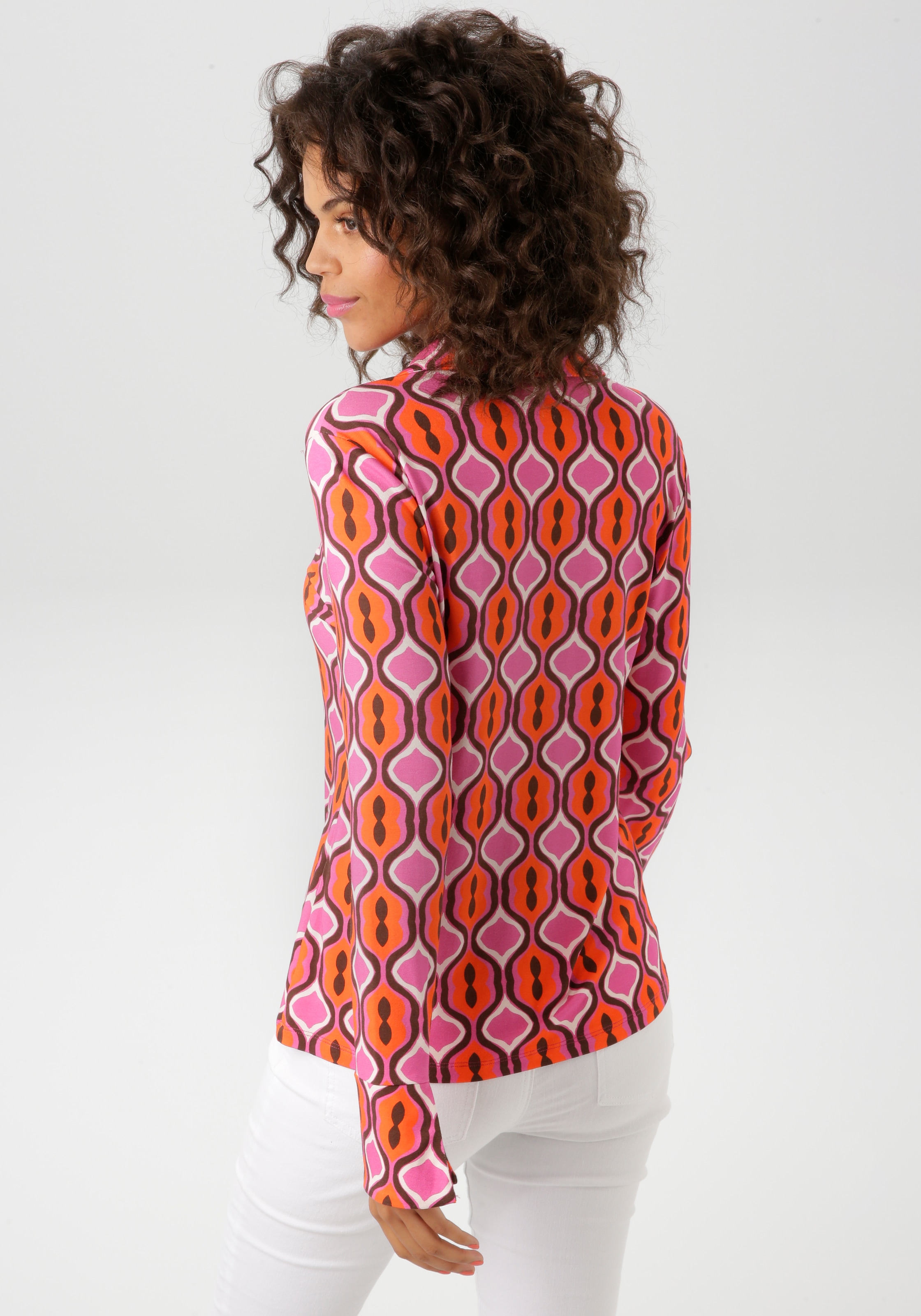 Aniston CASUAL Hemdbluse, mit extravagantem, farbenfrohen Retro-Muster