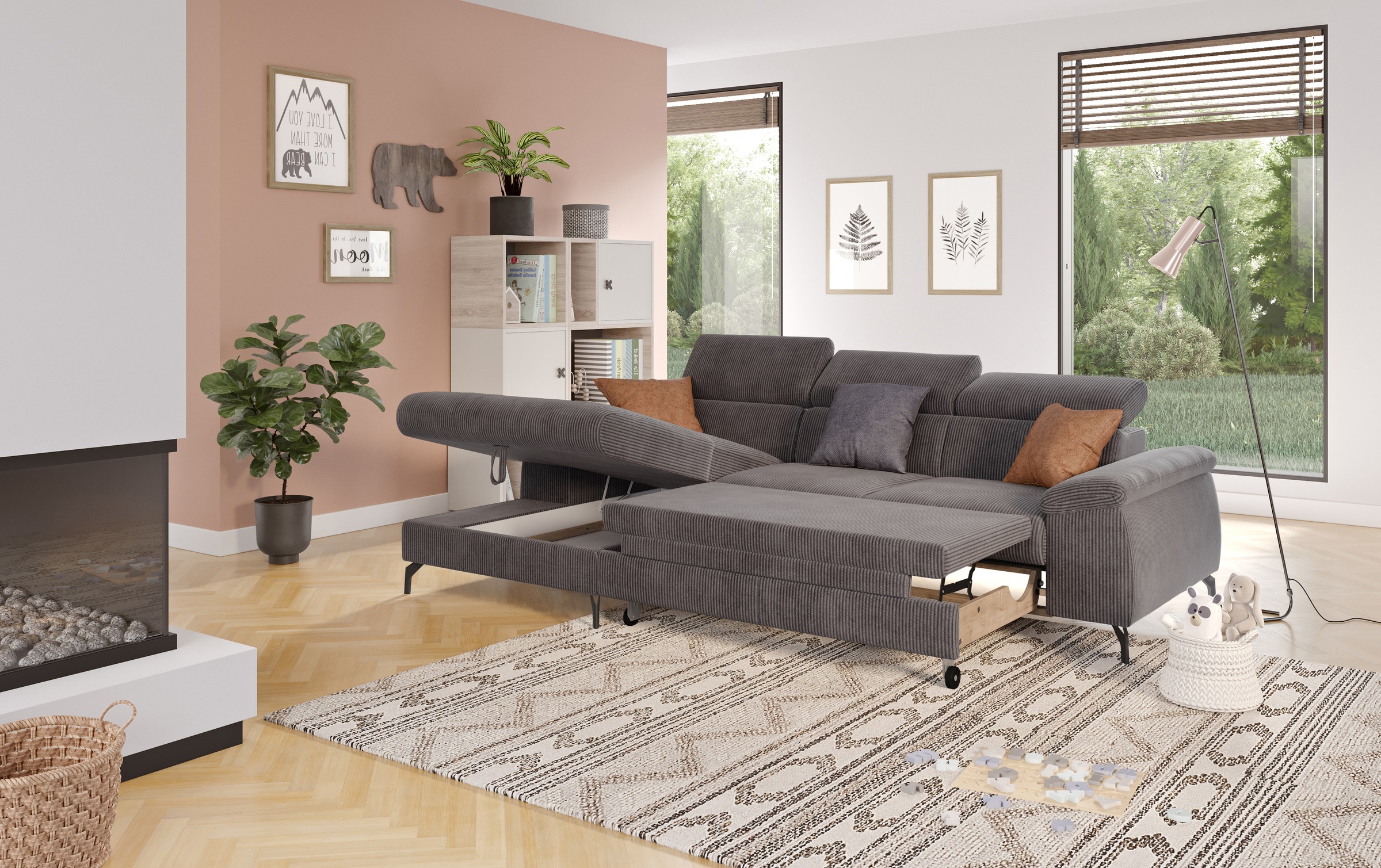 COTTA Ecksofa »Kitty L-Form«, inkl. Kopfteilverstellung, optional mit Bettfunktion u. Bettkasten
