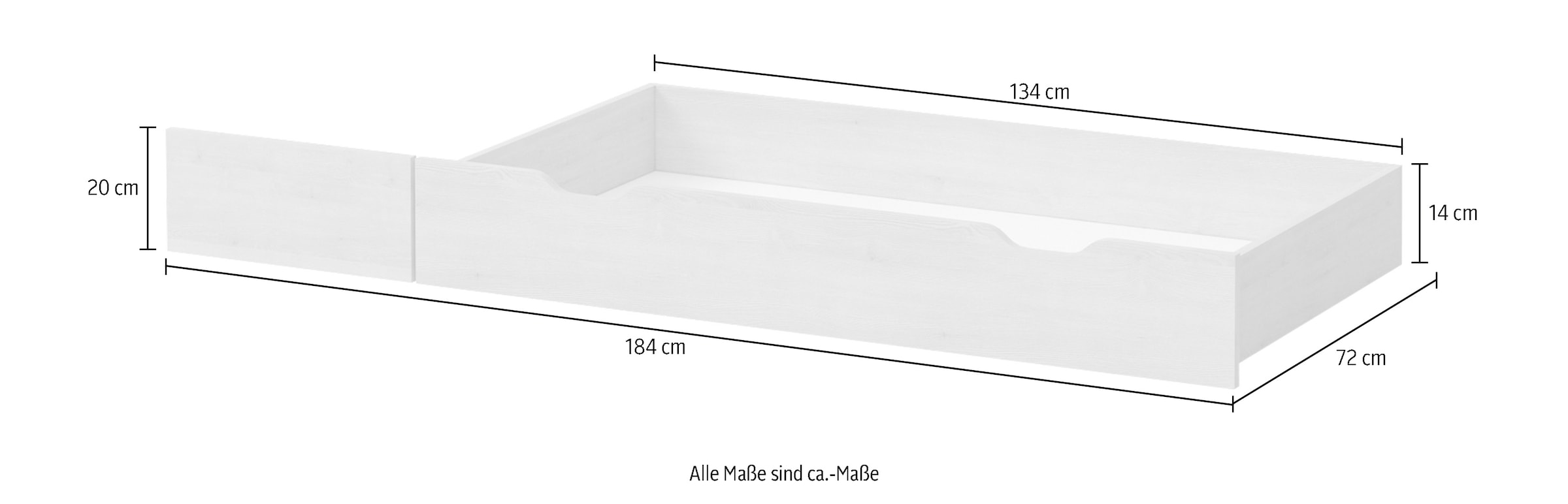 Home affaire Bettschubkasten »Evergreen«, für Evergreen Betten, auf Rollen