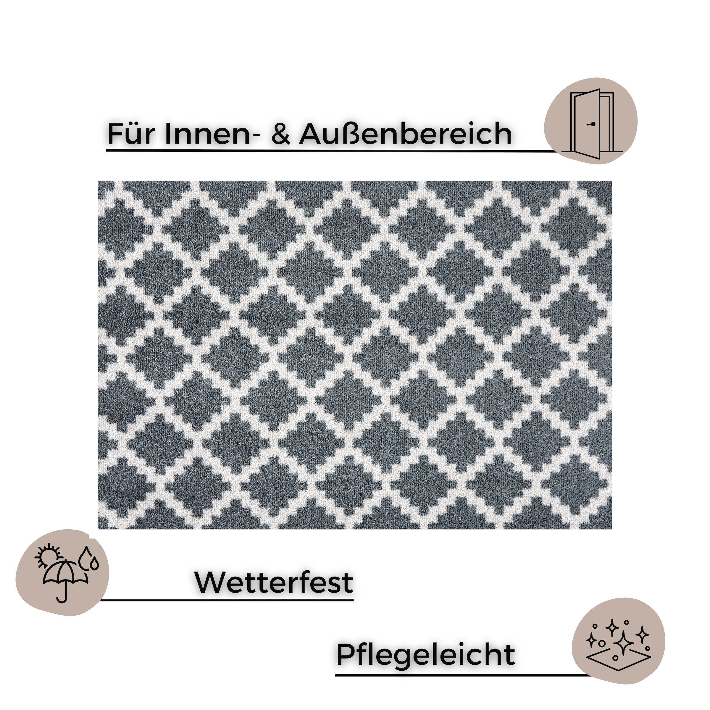 HANSE Home Fußmatte »Elegance, Türmatte«, rechteckig, 7 mm Höhe, Schmutzfangmatte, Innen und Außen, Rutschfest, Wetterfest, Türmatte