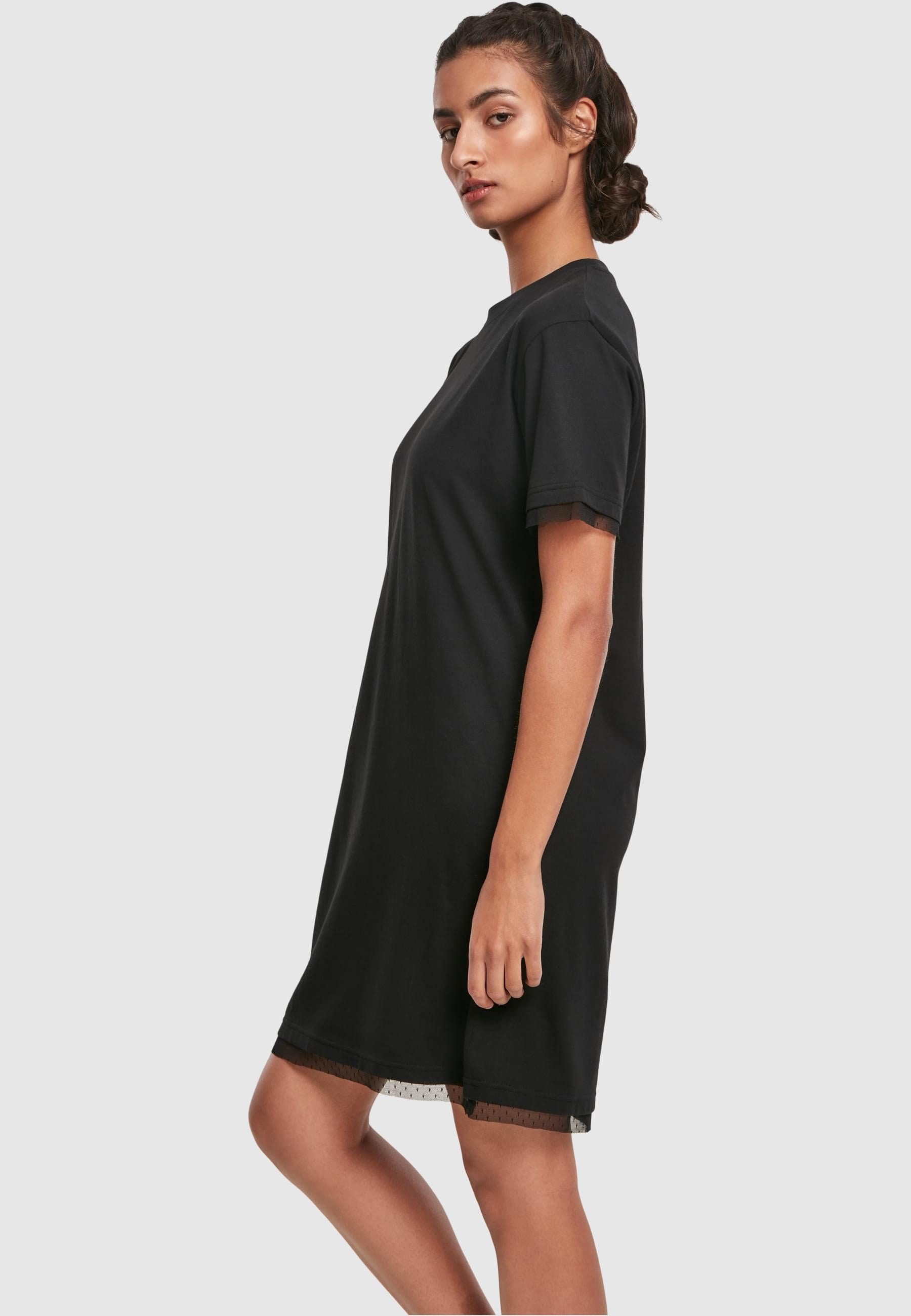 URBAN CLASSICS Shirtkleid »Urban Classics Damen Ladies Boxy Lace Hem Tee Dress« 1 Stk. tlg.