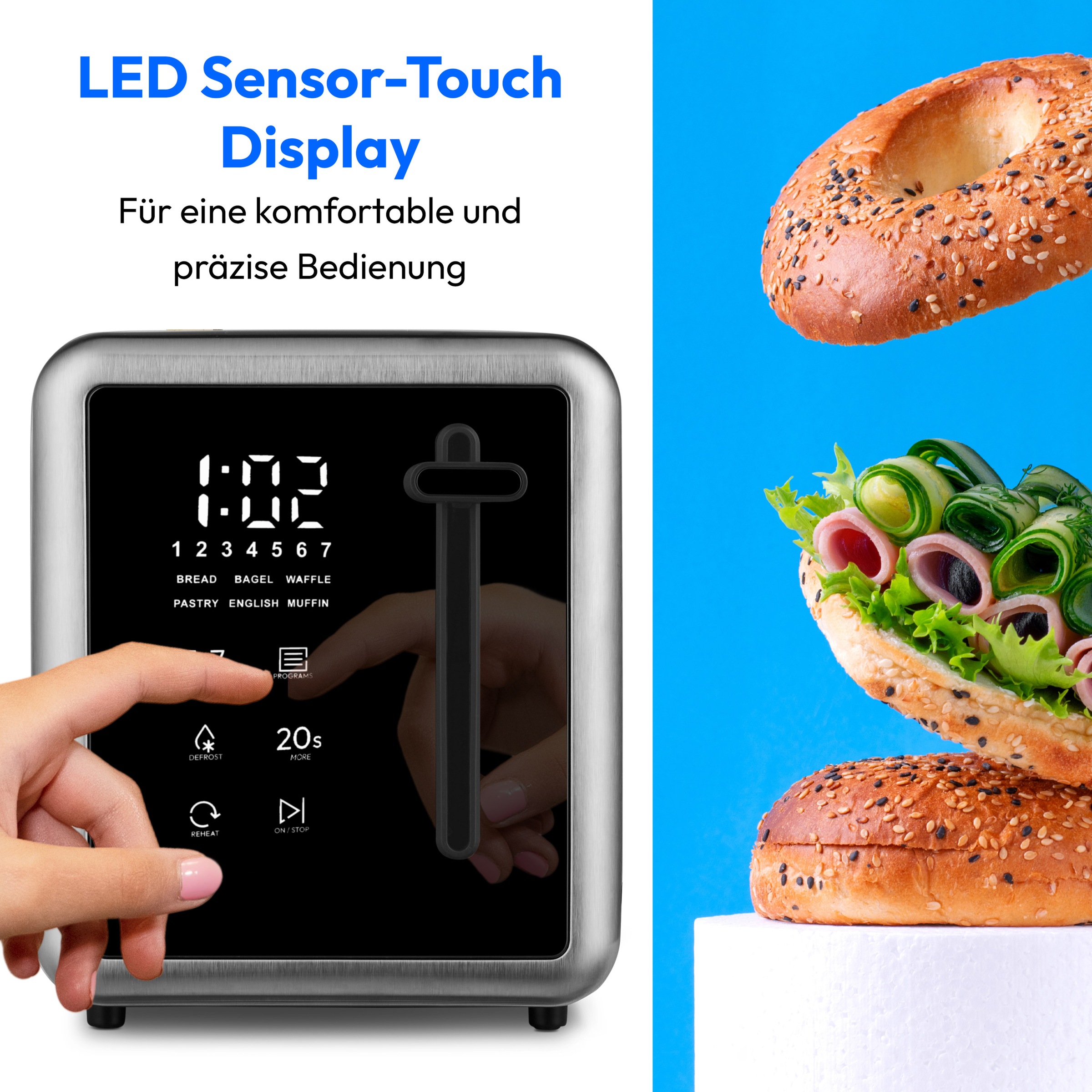 Medion® Toaster »MD12102, 2 Toastschlitze« 2 Schlitze für 2 Scheiben 850 W abnehmbarer Brötchenaufsatz