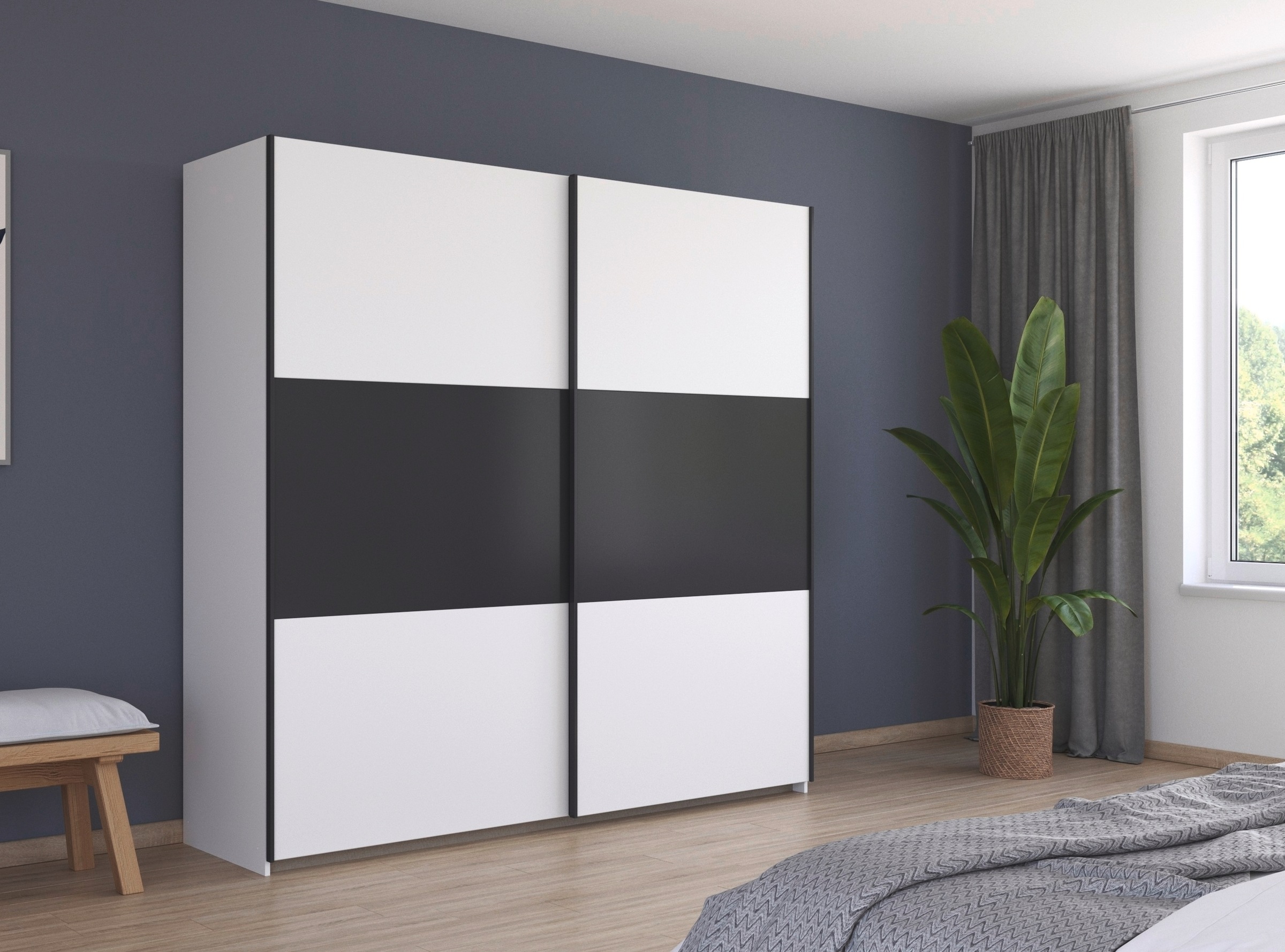 rauch Schwebetürenschrank »Kleiderschrank Schrank Garderobe Garderobenschrank Wäscheschrank NEO«, (in 3 verschiedenen Ausstattungen BASIC/CLASSIC/PREMIUM), mit großzügigem Stauraum und vielfältigen Farbkombinationen