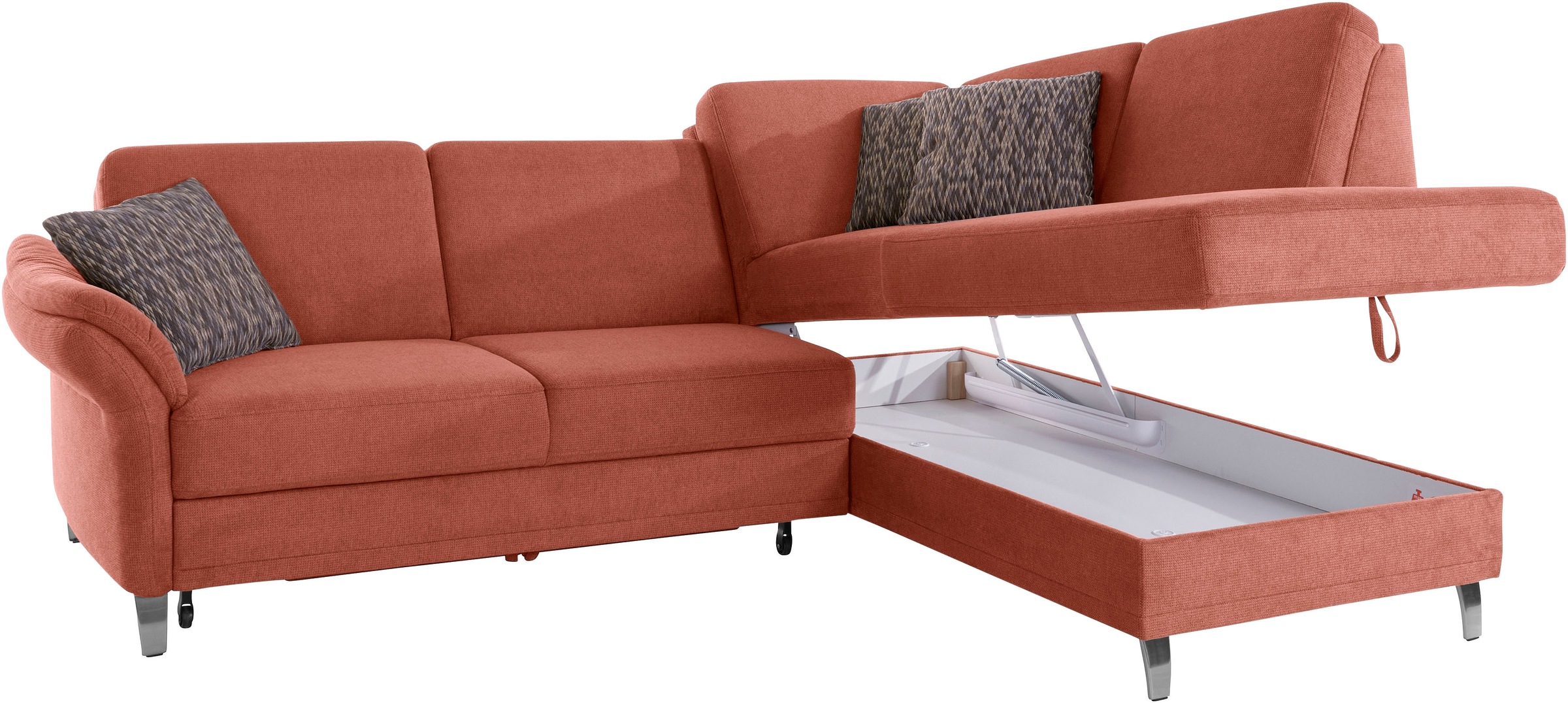 sit&more Ecksofa »Clio L-Form«, wahlweise mit Bettfunktion und Bettkasten, inklusive Federkern