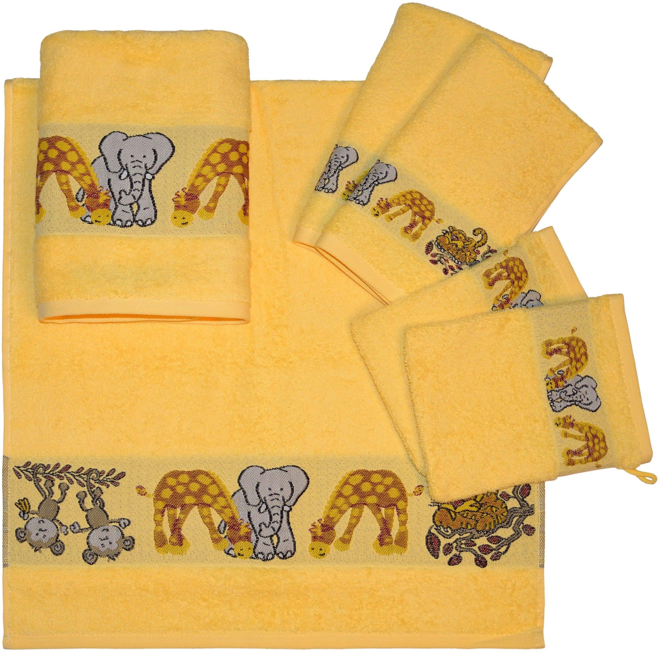 Dyckhoff Handtuch Set »Affe«, Set, 6 tlg., Walkfrottee, mit Tierbordüre; 2 günstig online kaufen
