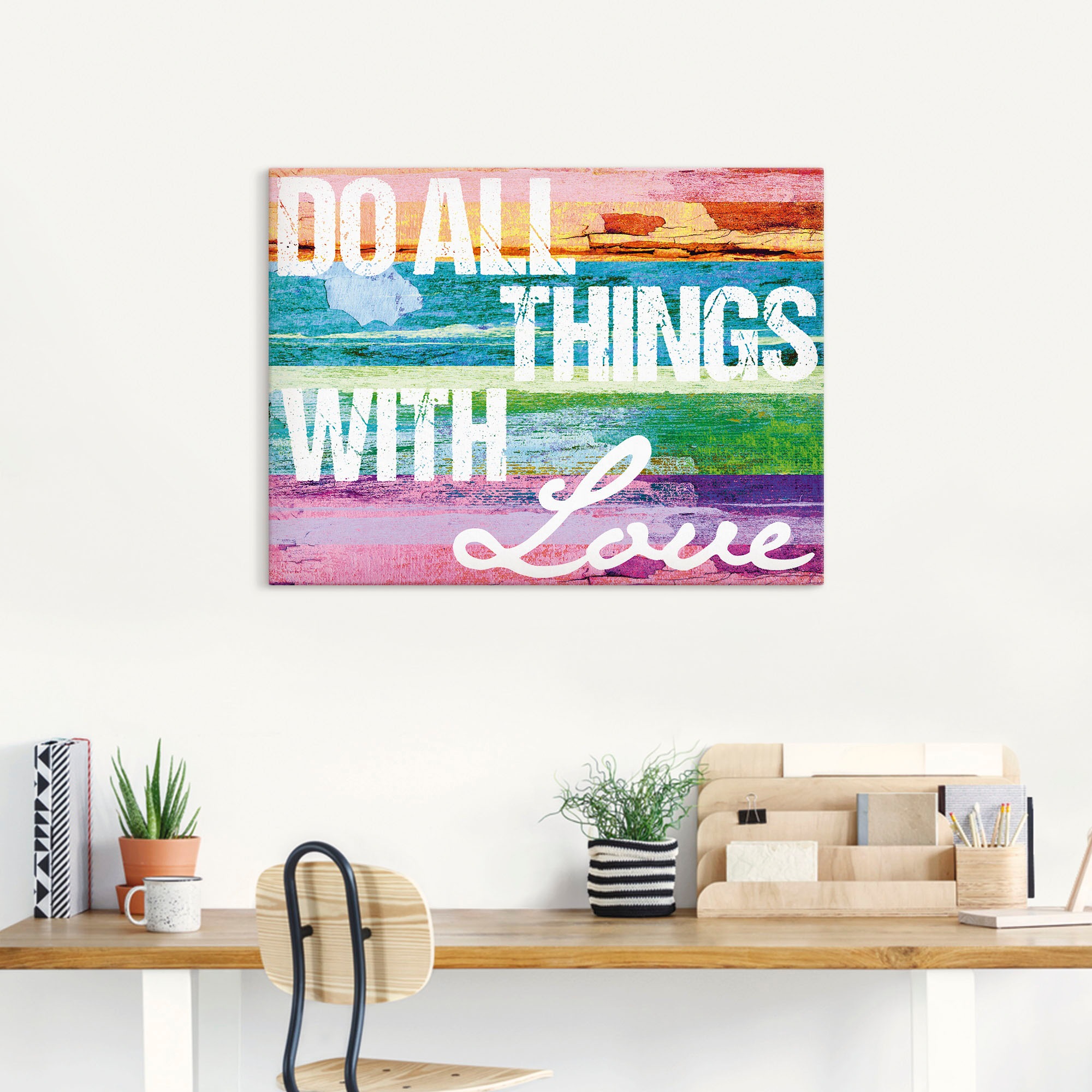 Artland Wandbild »Tu alles mit Liebe«, Sprüche & Texte, (1 St.), als Alubil günstig online kaufen