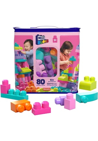 Spielbausteine »Mega Bloks Bausteinebeutel, Groß 80 Teile, pinkfarben«, (80 St.)