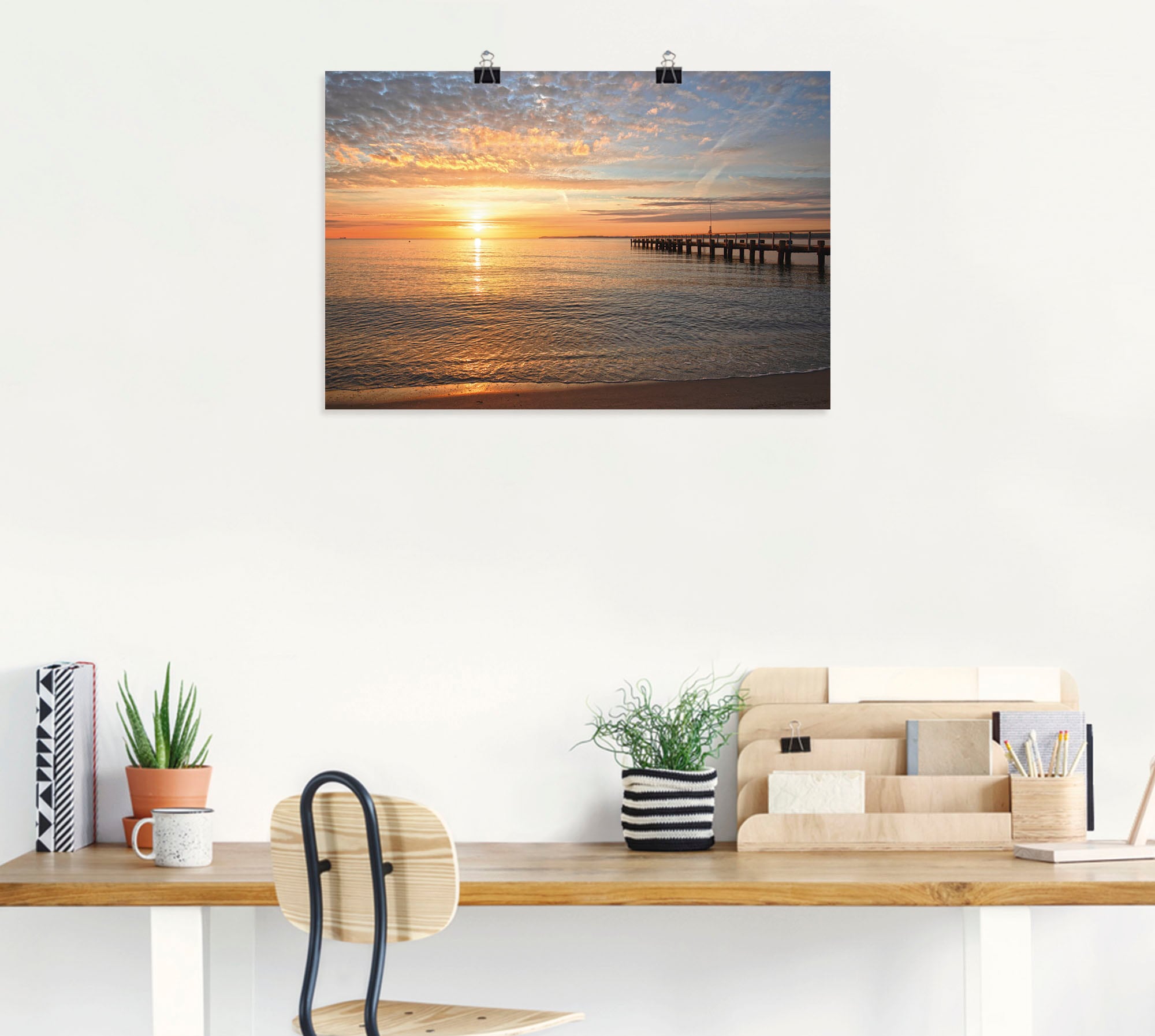 Artland Wandbild »Früh morgens an der Ostsee« Bilder vom Sonnenuntergang & -aufgang 1 Stk. tlg. als Alubild, Outdoorbild, Leinwandbild, Poster, Wandaufkleber