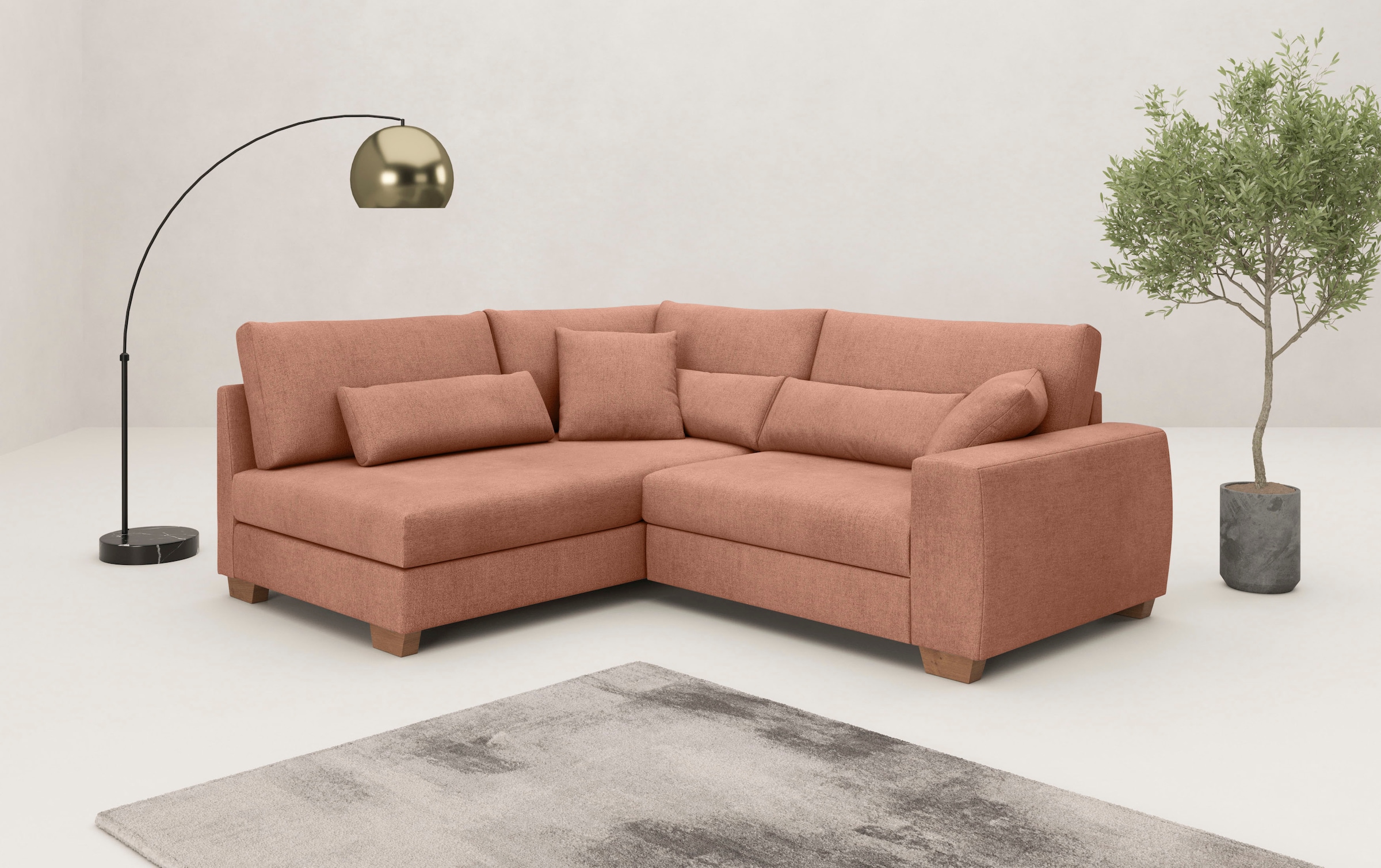 Mr. Couch Ecksofa »Helena L-Form«, Mit Federkern, wahlweise mit Bettfunktio günstig online kaufen