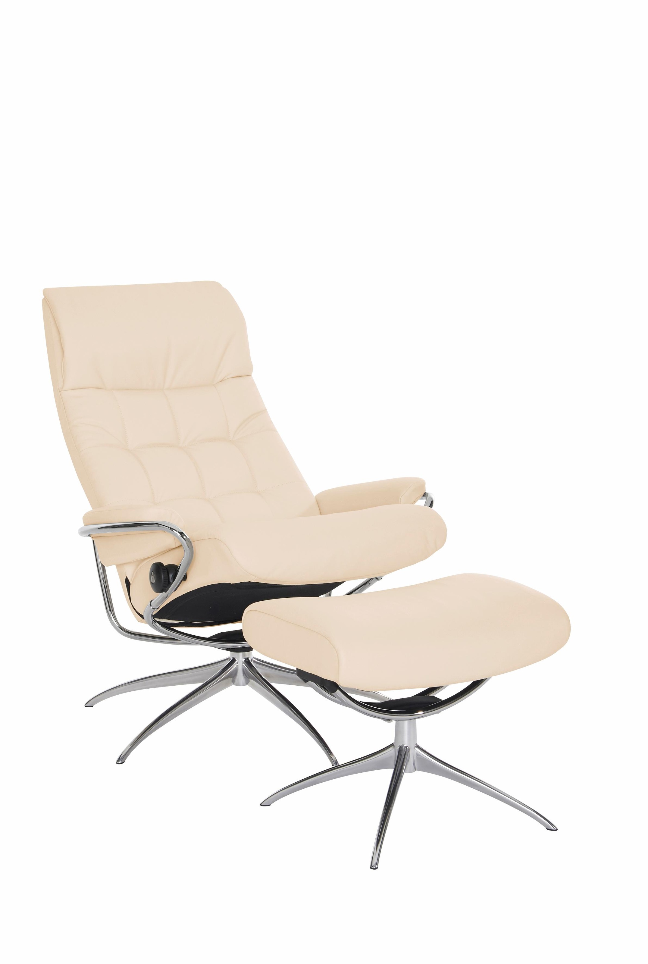 Stressless® Relaxsessel »London«, (Set, Relaxsessel mit Hocker), mit Hocker, High Back, mit Star Base, Gestell Chrom