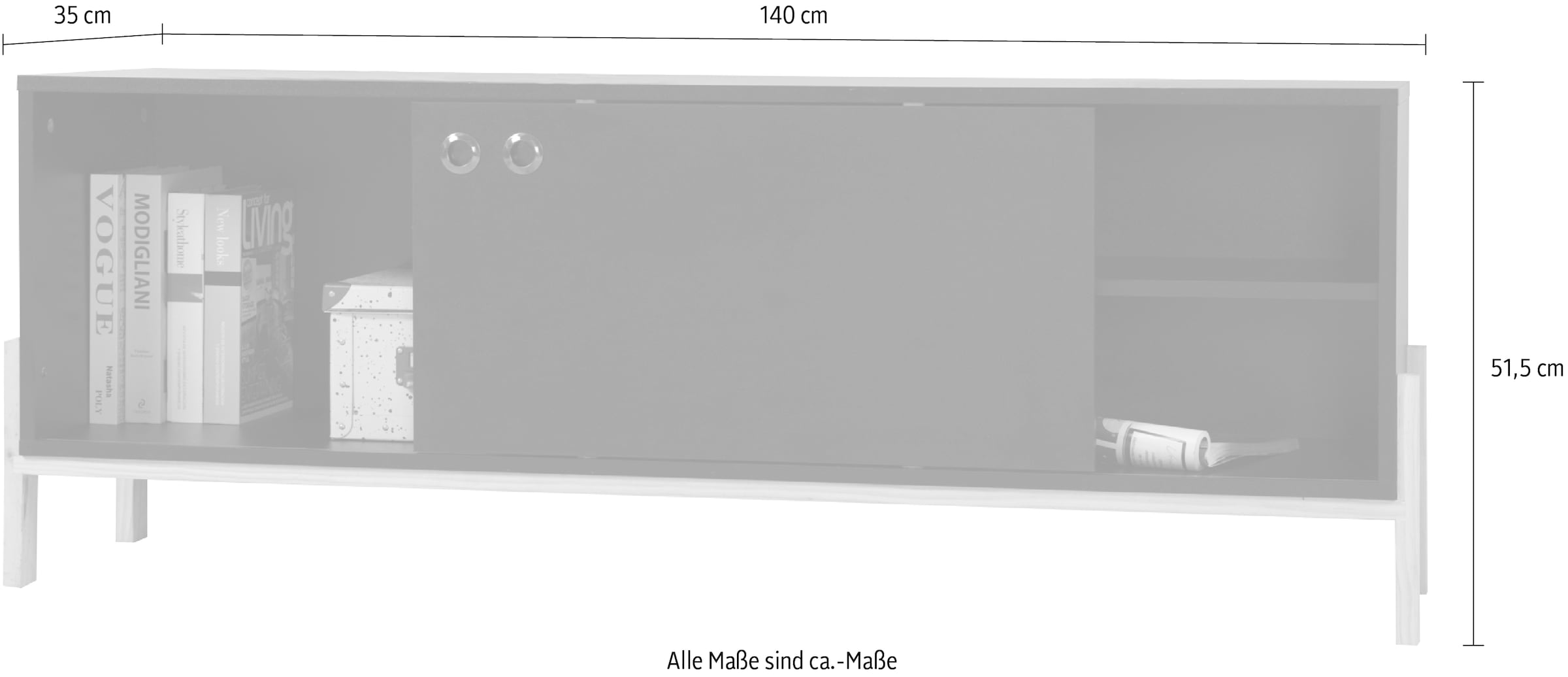 INOSIGN Lowboard »Melia«, Kommode mit Kabeldurchführungen