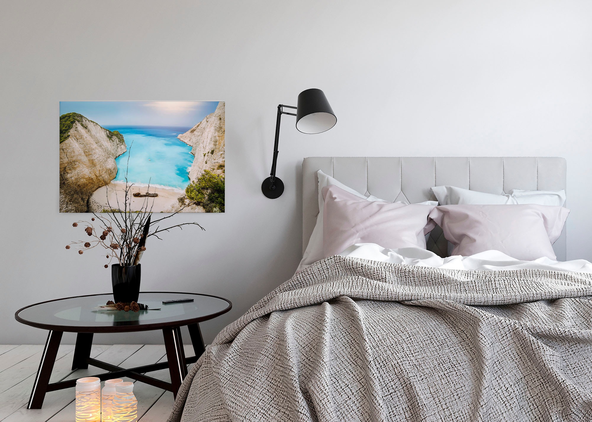 A.S. Création Leinwandbild »Greek Bay«, Kunst-Gemälde-Kinder, (1 St.), Strand Meer Bucht Keilrahmen Sommer Leinwand-Bild Wohnzimmer modern