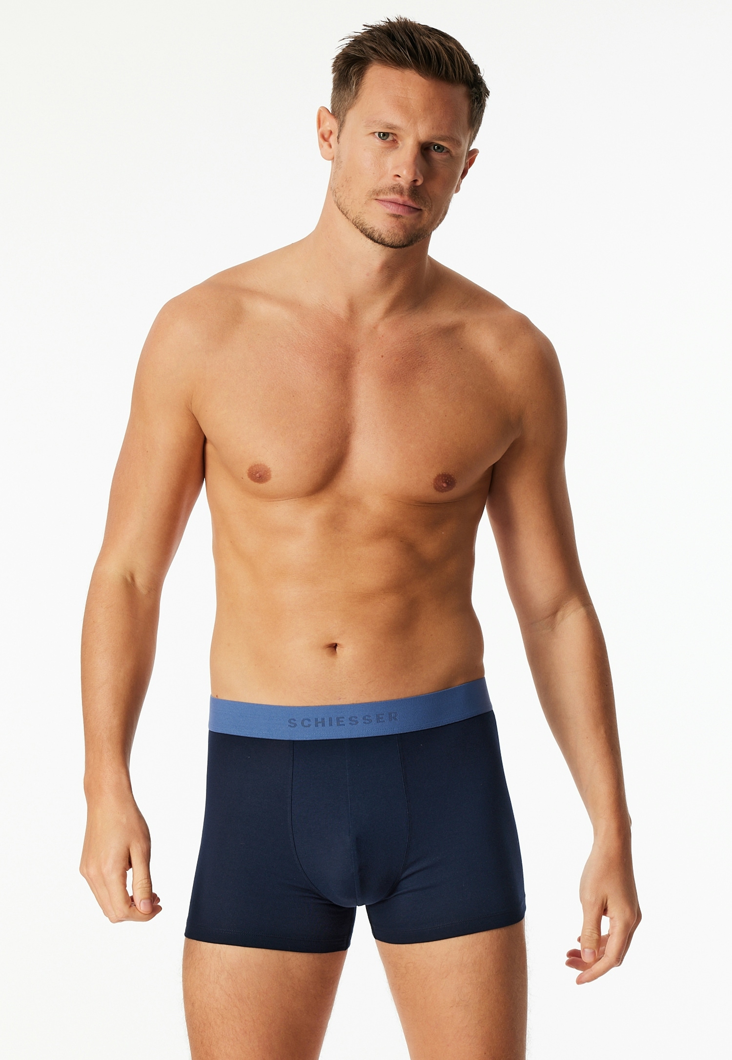 Schiesser Boxershorts »95/5 Multipacks« 3er Pack,  ohne Eingriff, Logobund, kurzes Bein