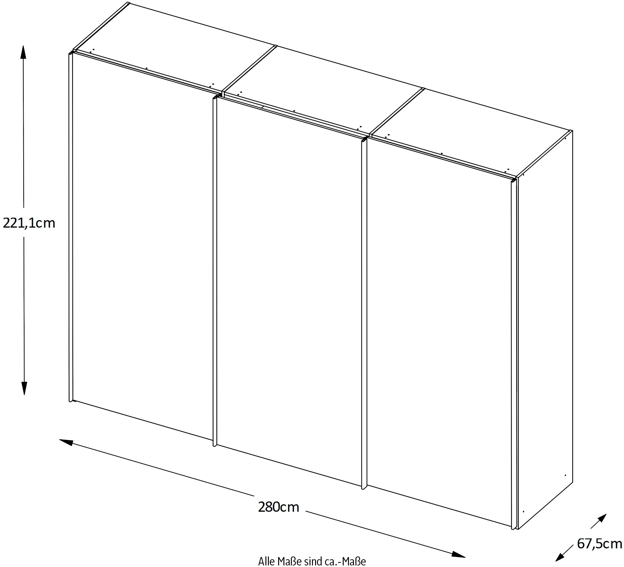 STAUD Schwebetürenschrank »Sinfonie Plus, edles Design in hochwertiger Qualität, Made in Germany« Mit Spiegeltür und vier verschiedenen Ausstattungsvarianten