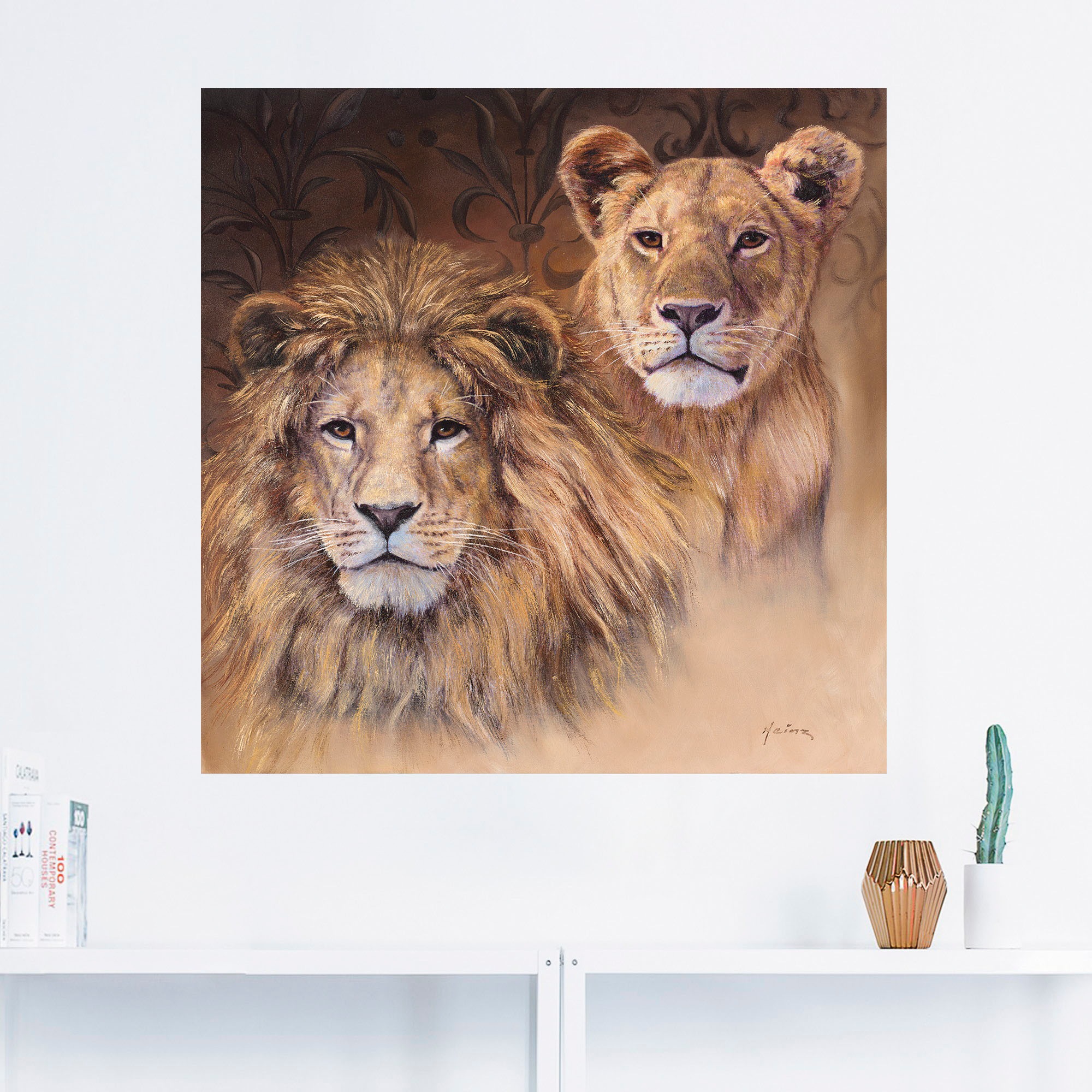 Artland Wandbild »Löwen«, Wildtiere, (1 St.), als Alubild, Outdoorbild, Leinwandbild, Poster, Wandaufkleber