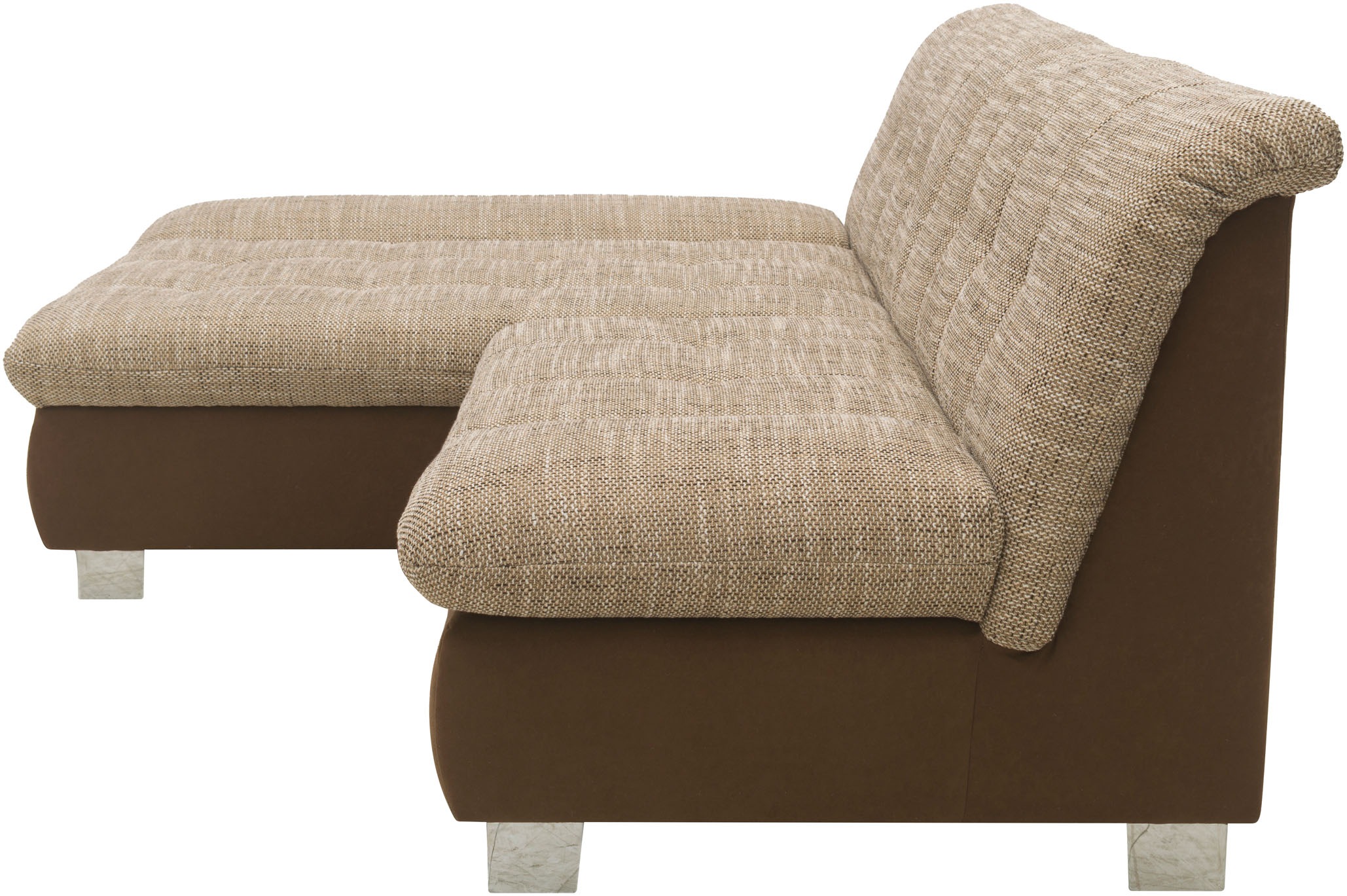 DOMO collection Ecksofa »100031 kompakte Stellmaße, komfortabel und bequem, L-Form«, wahlweise mit Bettfunktion und Armteilverstellung. Breite 234cm