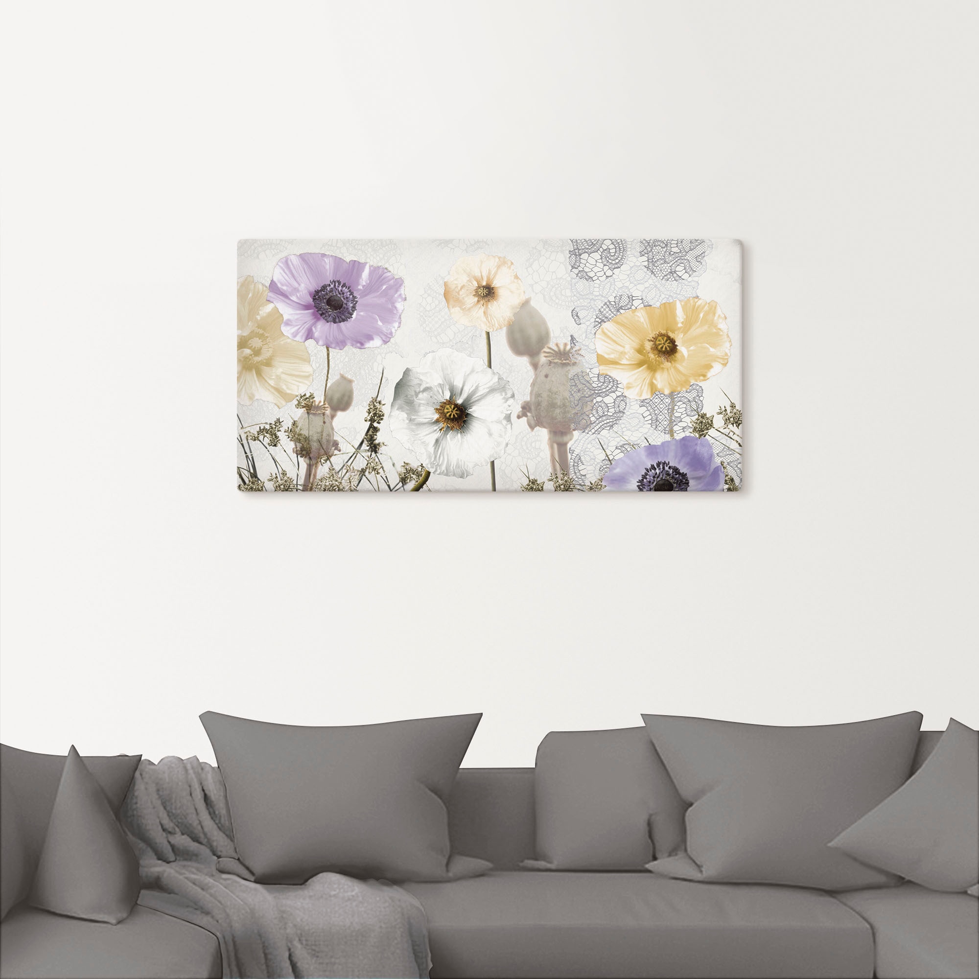 Artland Leinwandbild »Glänzende Mohnblumen« Blumen 1 Stk. tlg. auf Holzrahmen gespannt