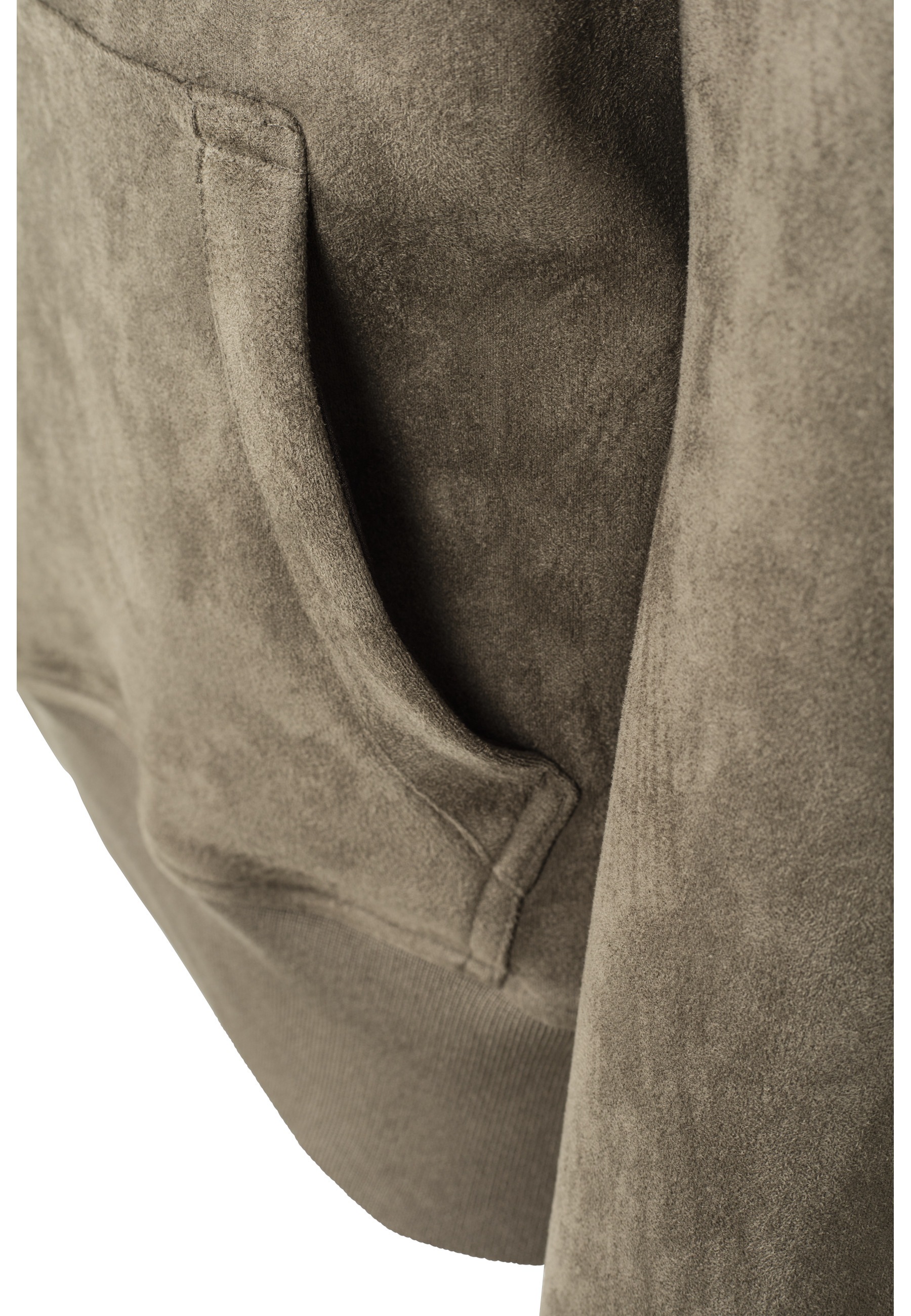 URBAN CLASSICS Rundhalspullover »Urban Classics Herren Imitation Suede Hoody« 1 Stk.