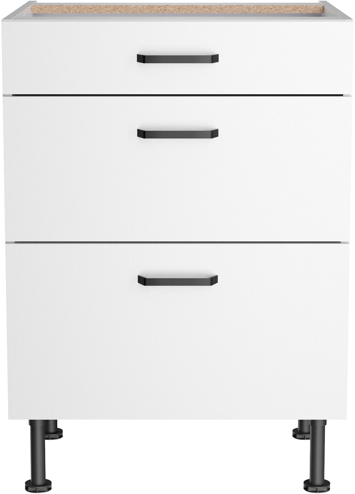 KOCHSTATION Unterschrank »KS-Paula« 60 cm breit, 87 cm hoch, mit 1 Schubkasten, 2 Auszügen