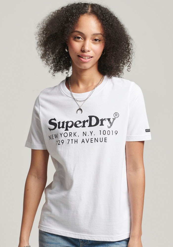 Superdry Kurzarmshirt mit Metallic Print
