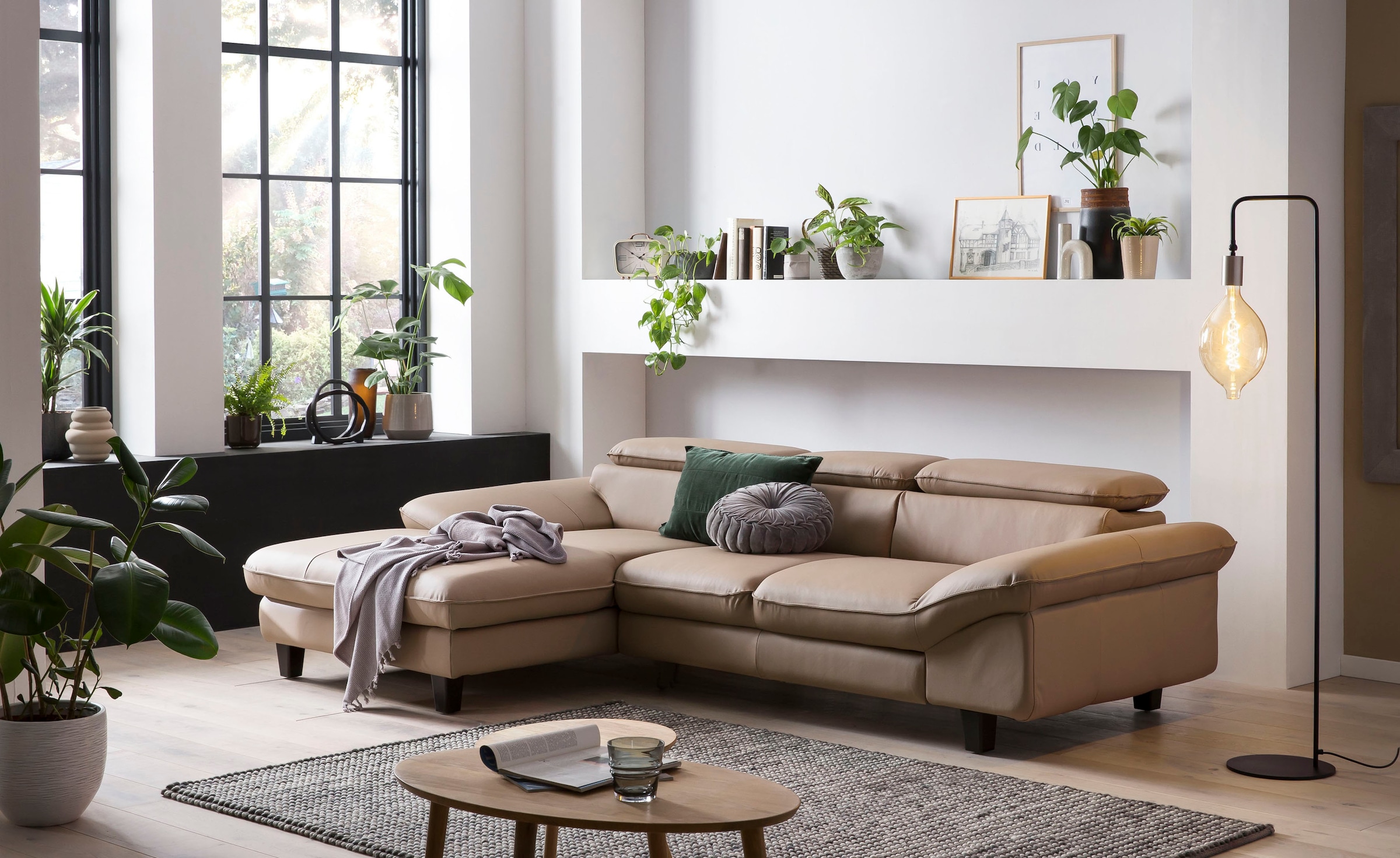 Home affaire Ecksofa "Pilot L-Form", mit Kopfteilverstellung, wahlweise mit günstig online kaufen