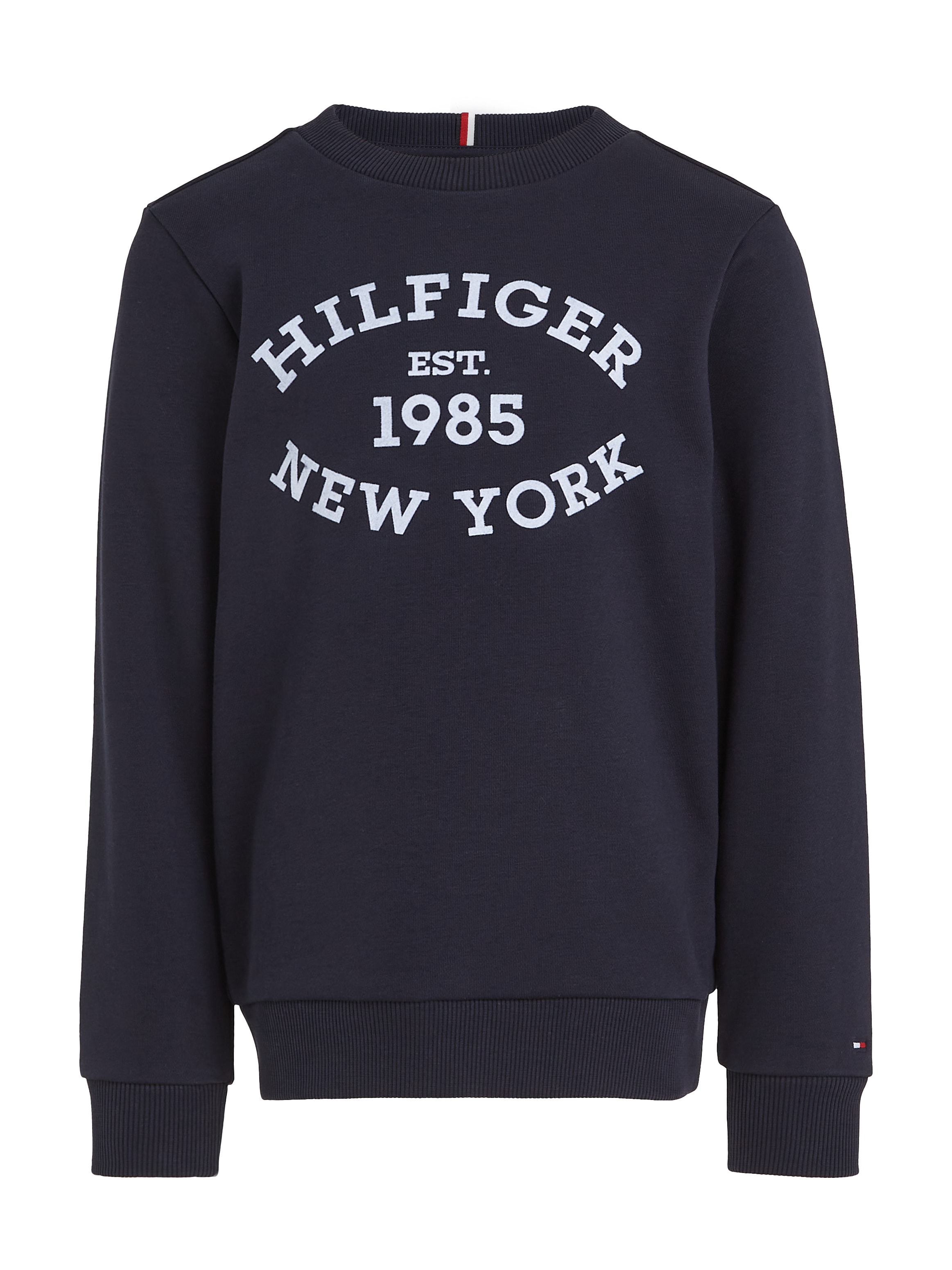 Tommy Hilfiger Sweatshirt »MONOTYPE FLOCK REG SWEATSHIRT«, Baby bis 2 Jahre; mit Frontprint; Rundhals, Langarm