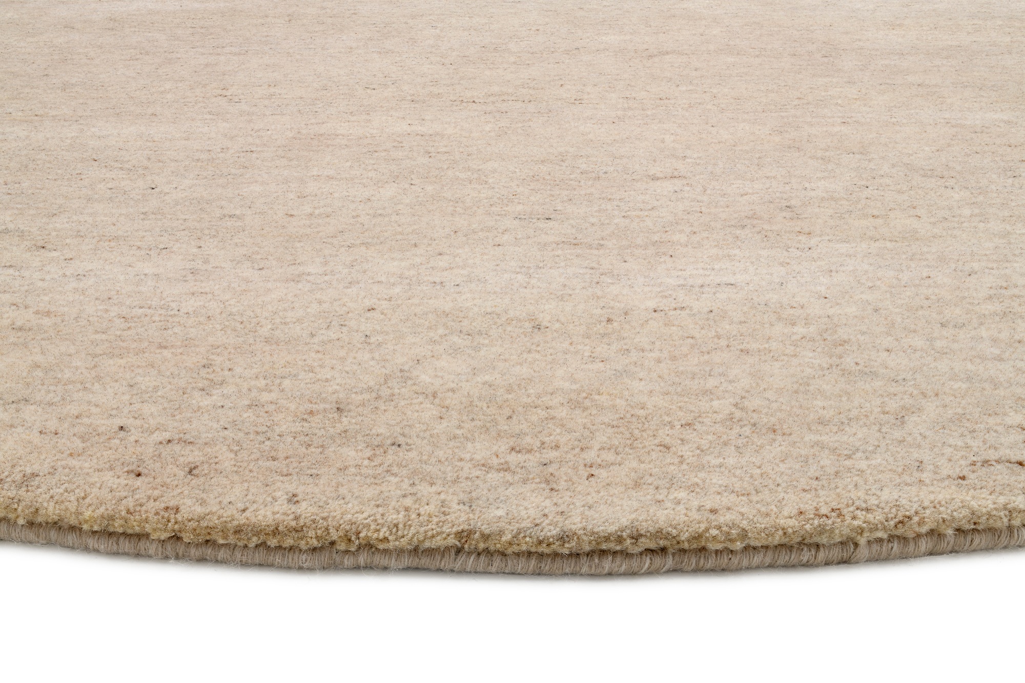 OCI DIE TEPPICHMARKE Wollteppich »ESEMPIO UNI MELANGE«, rund, 18 mm Höhe, reine Wolle, handgeknüpft, hochwertig verarbeitet, natürlich warm
