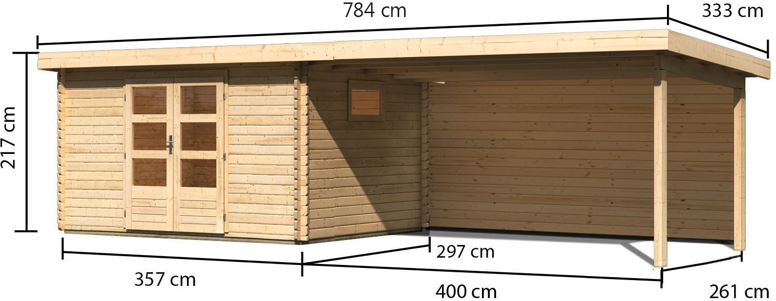 Karibu Gartenhaus »Trittau 4«, aus hochwertiger nordischer Fichte