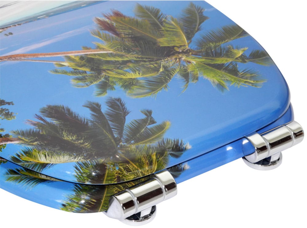 Sanilo Badaccessoire-Set »Karibik« bestehend aus WC-Sitz, Badteppich, Stöpsel, Seifenspender, WC-Bürste