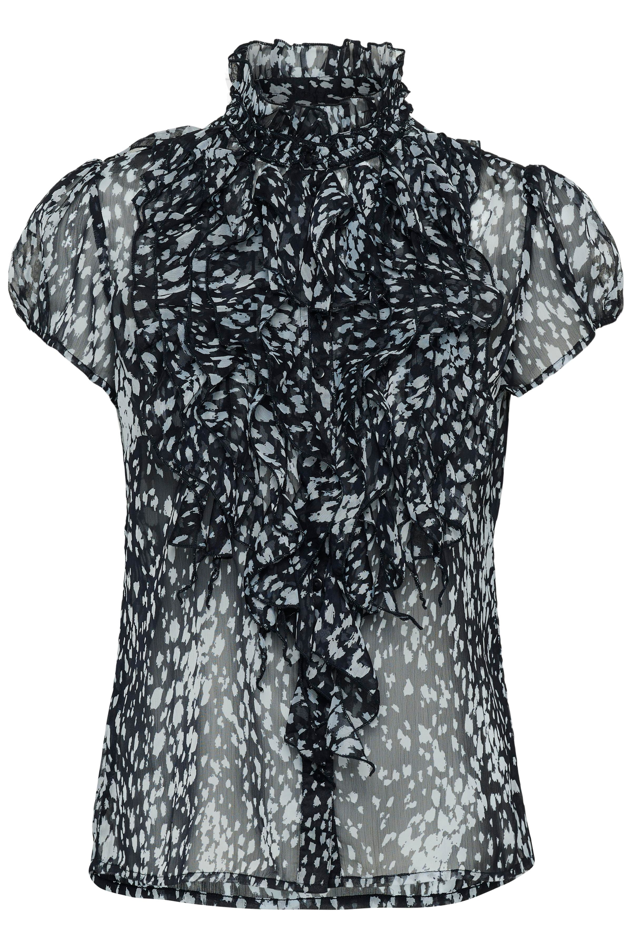 Saint Tropez Rüschenbluse »LiljaSZ Crinkle SS Shirt« Kunstfaser, Regular fit