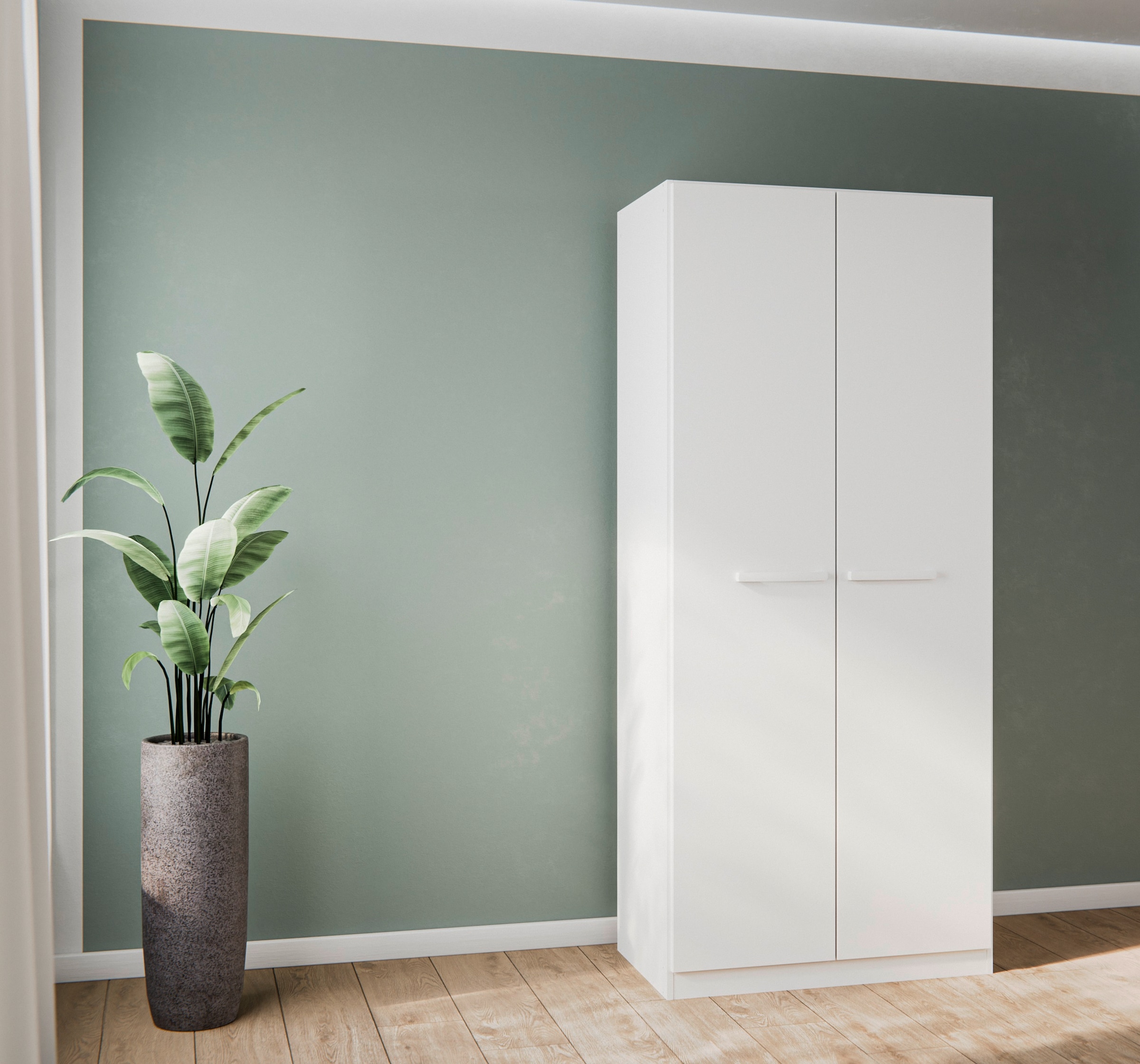 rauch Drehtürenschrank »Kleiderschrank Schrank Garderobe Garderobenschrank Stauraumwunder MODI«, optional mit Spiegel MADE IN GERMANY