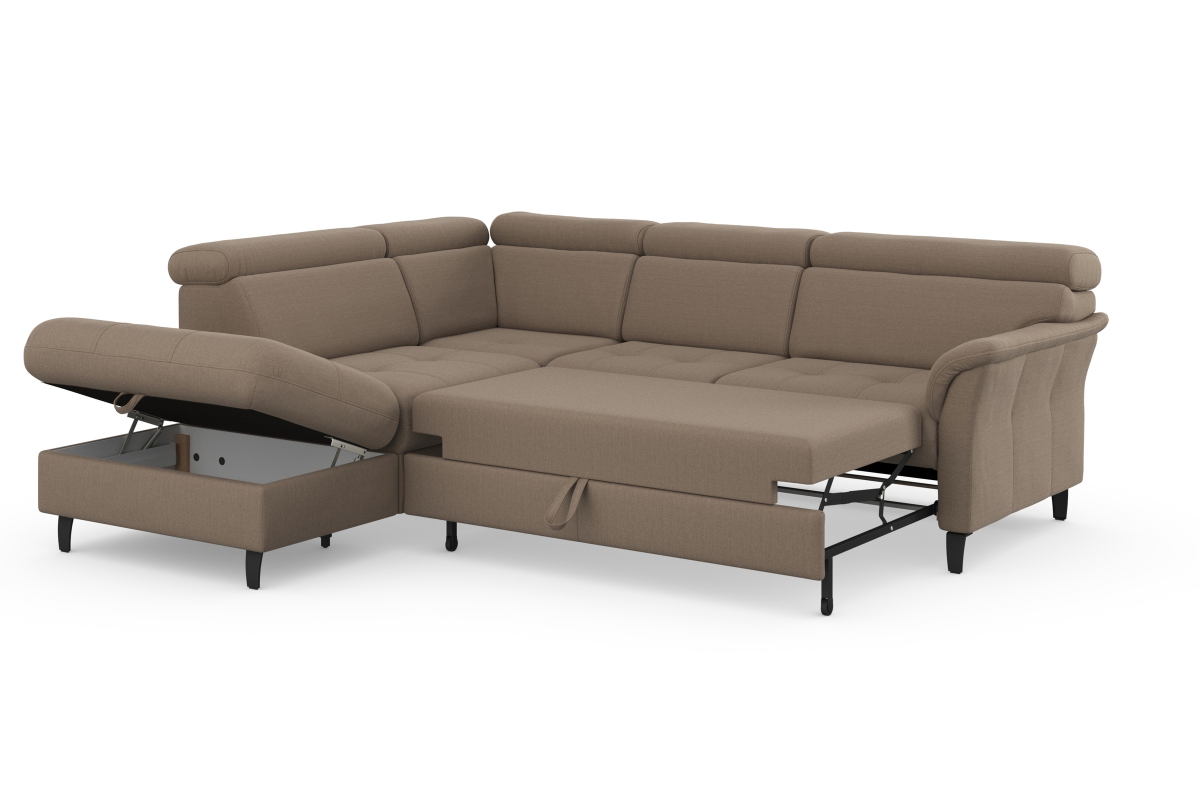 sit&more Ecksofa »Marano L-Form«, inklusive Kopfteilverstellung, wahlweise mit Bettfunktion, Bettkasten