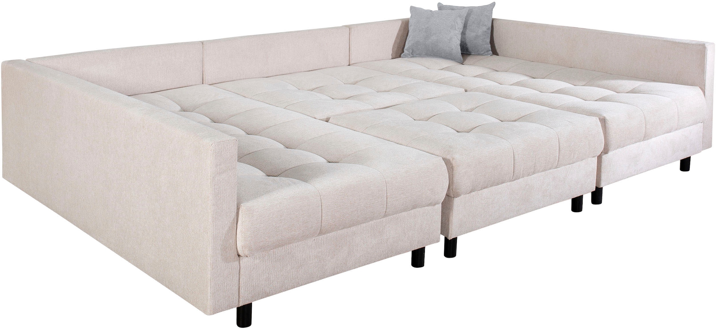COLLECTION AB Wohnlandschaft »Toni U-Form, B: 298 cm« mit Hocker & 3 Zierkissen, Federkern