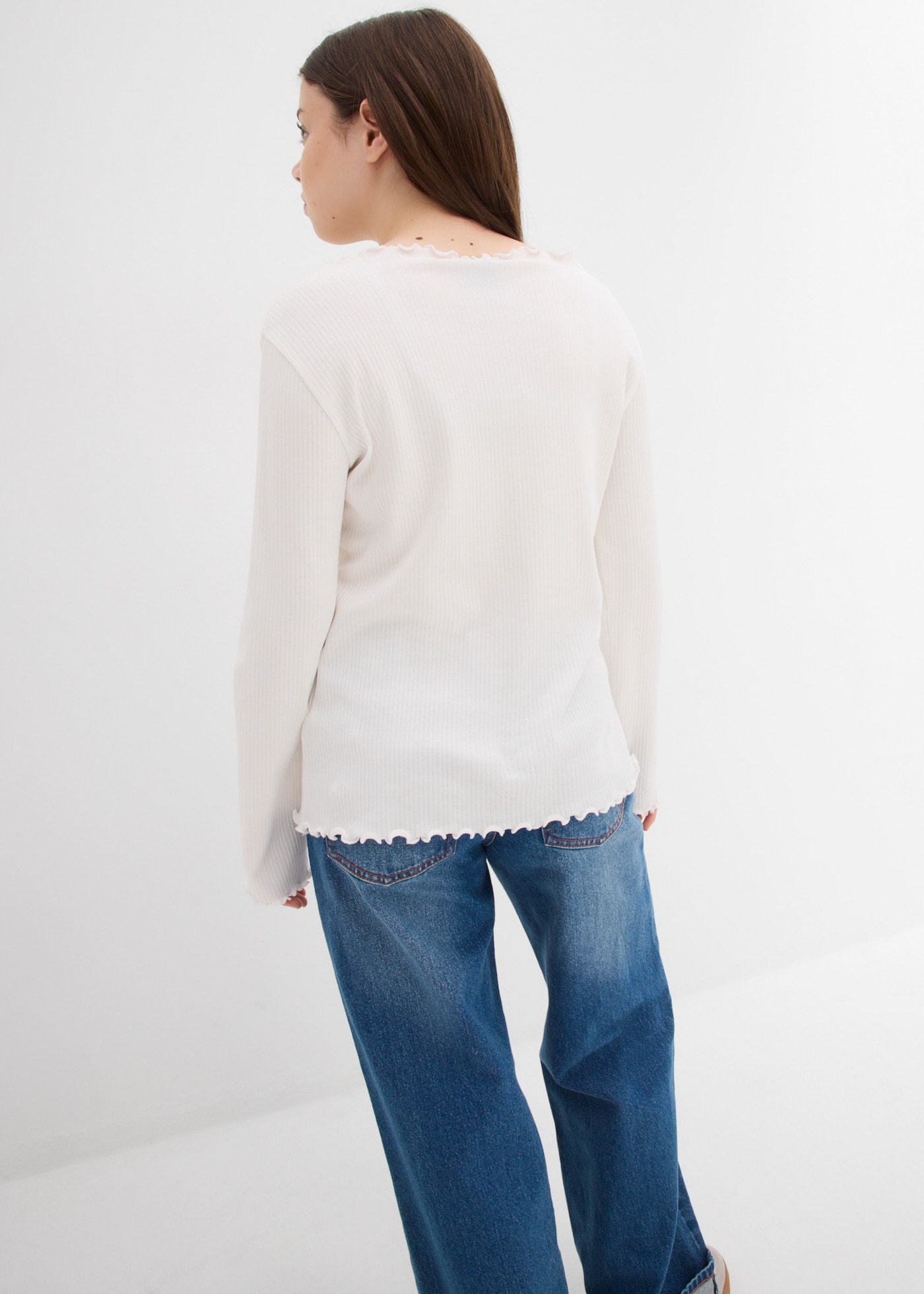 bonprix Langarmshirt für Kinder, Slim Fit, aus reiner Baumwolle, im Casual-Stil