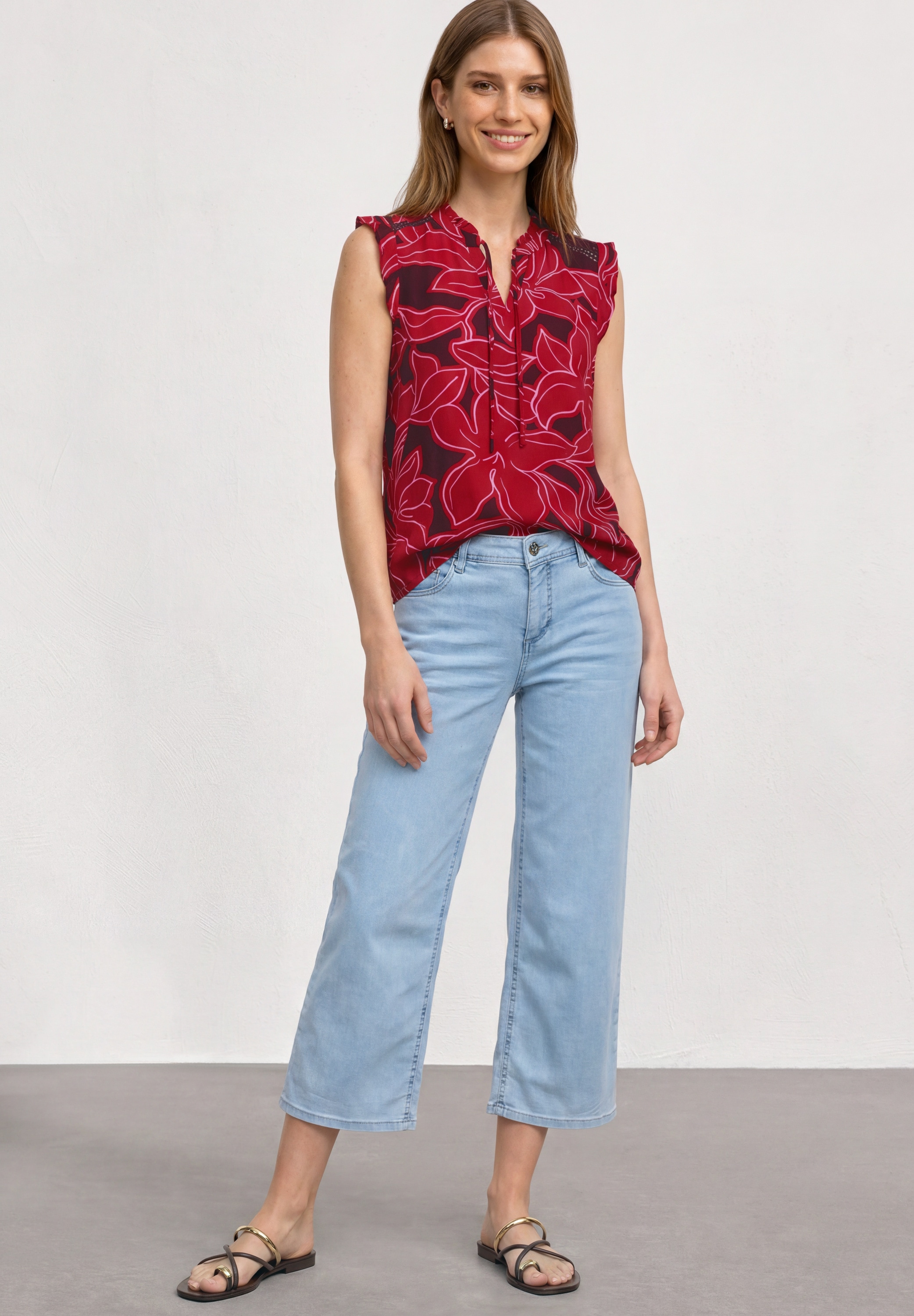 STREET ONE Blusentop Feine Chiffon-Qualität mit Innetop aus Modal, weich fallend