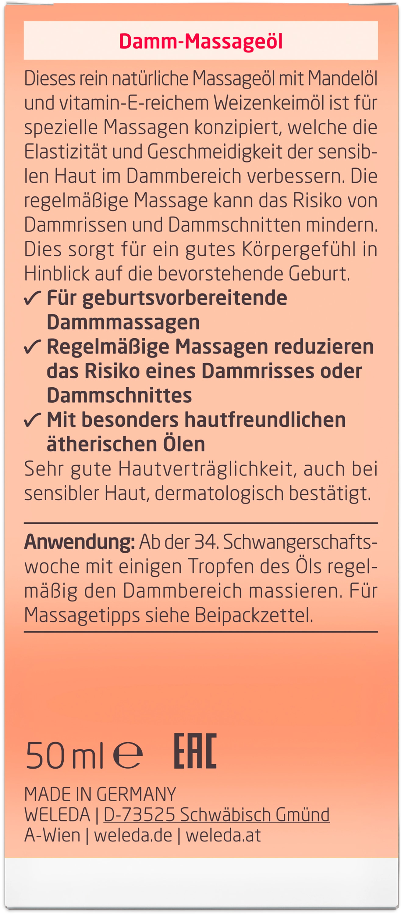 WELEDA Massageöl »Weleda Damm-Massageöl«