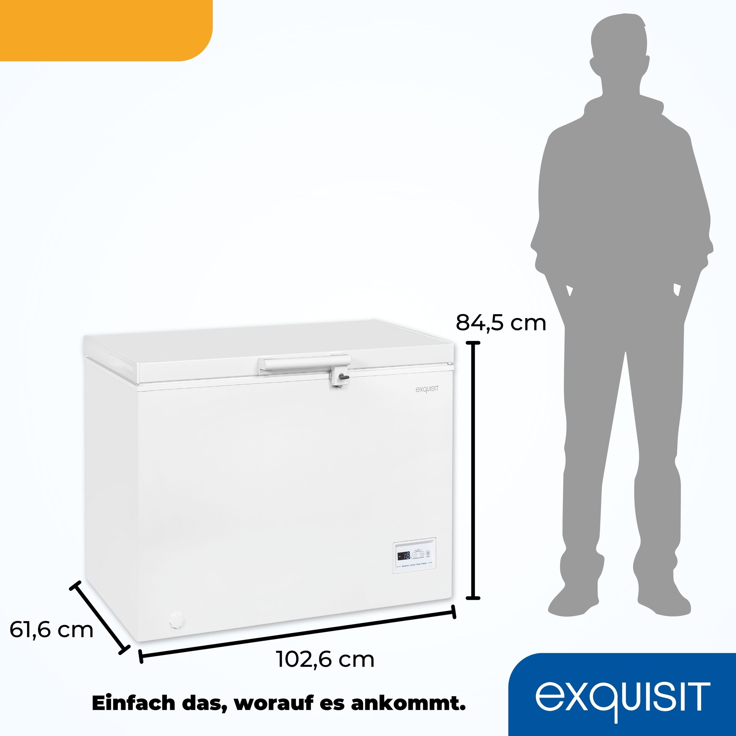 exquisit Gefriertruhe »GT200-HE-041C«, 84,5 cm hoch, 102,6 cm breit, EEK C, 198 L Nutzinhalt, Schnellgefrieren
