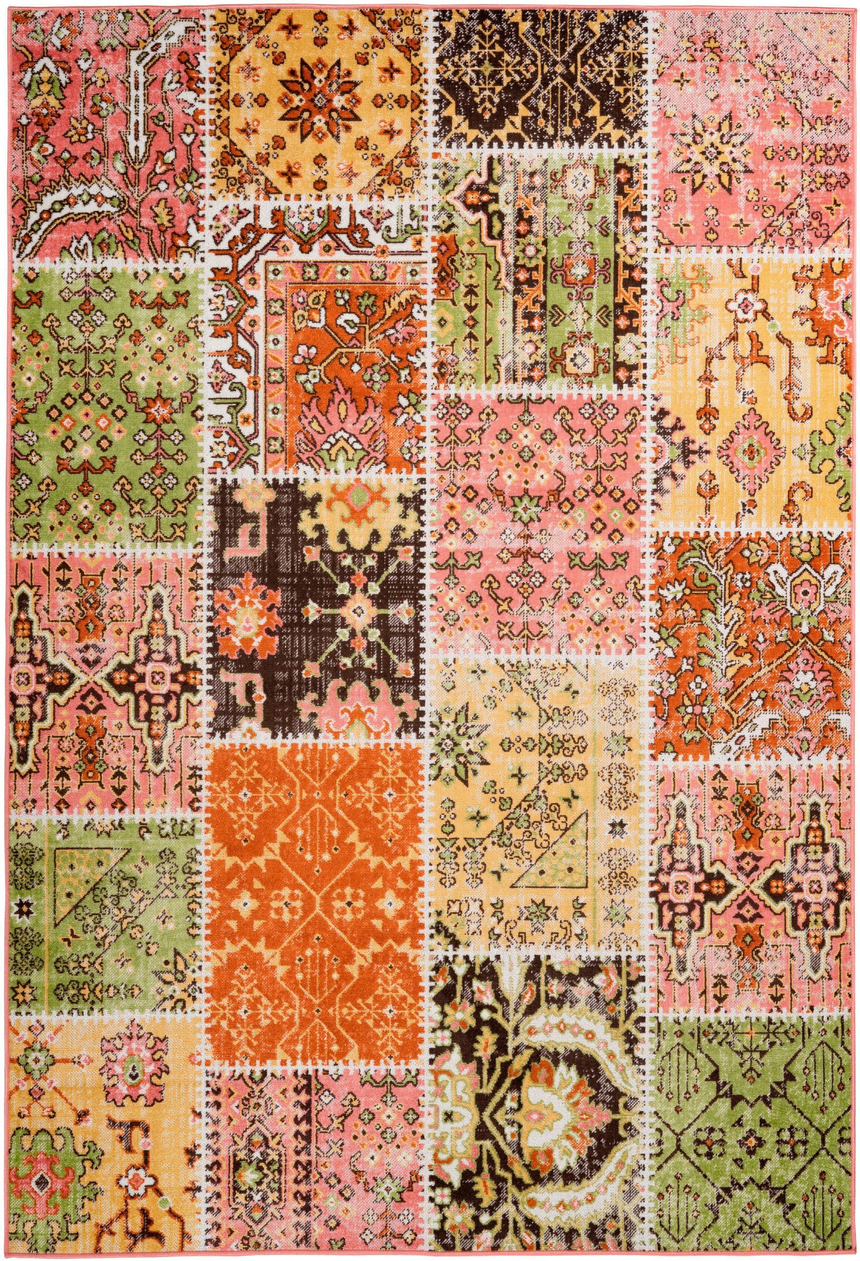 calo-deluxe Teppich »Ruzica-404«, rechteckig, 6 mm Höhe, Flachgewebe, Vintage Design, Wohnzimmer