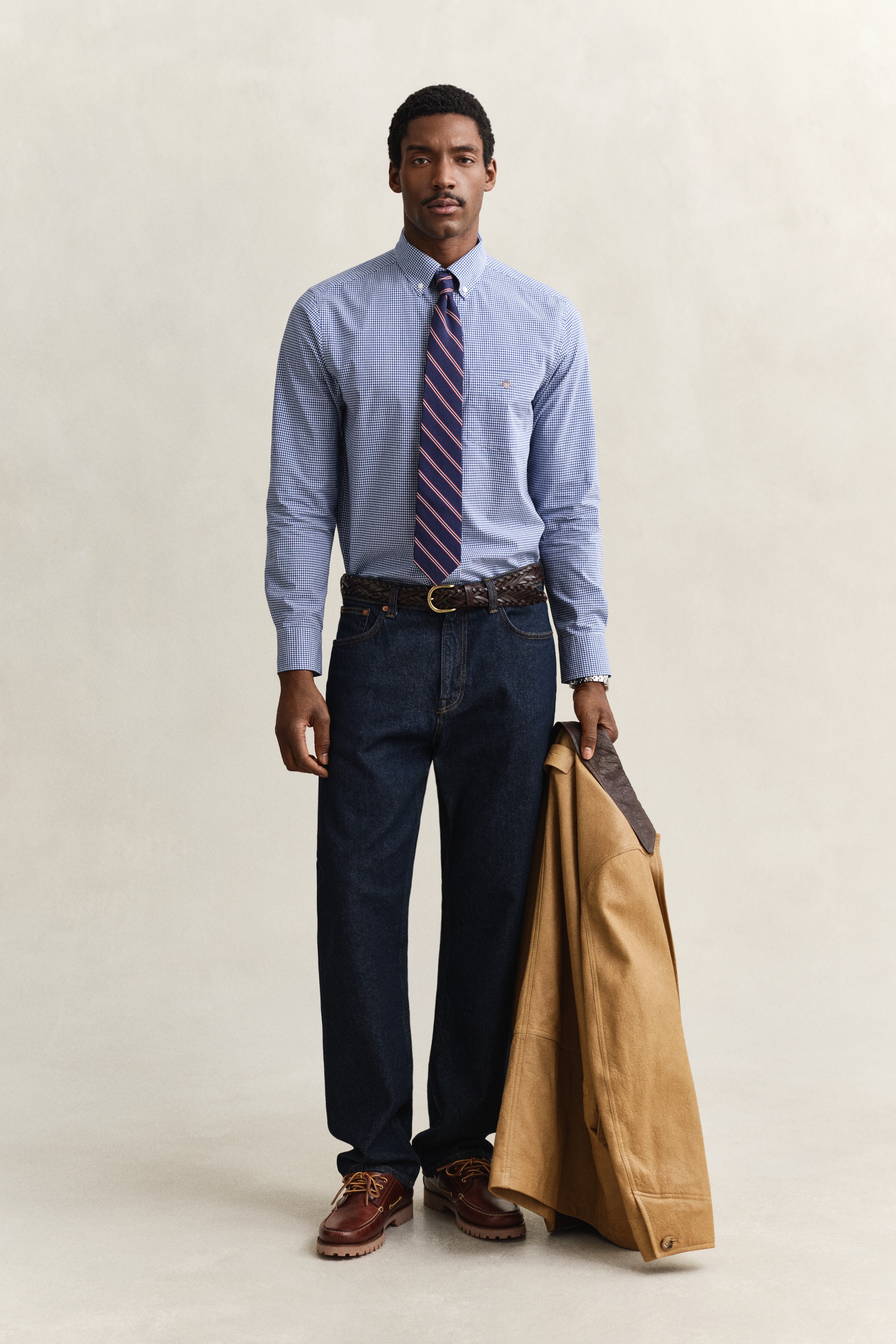 Gant Langarmhemd »REG CLASSIC POPLIN GINGHAM SHIRT« mit Logostickerei, Baumwoll-Popeline