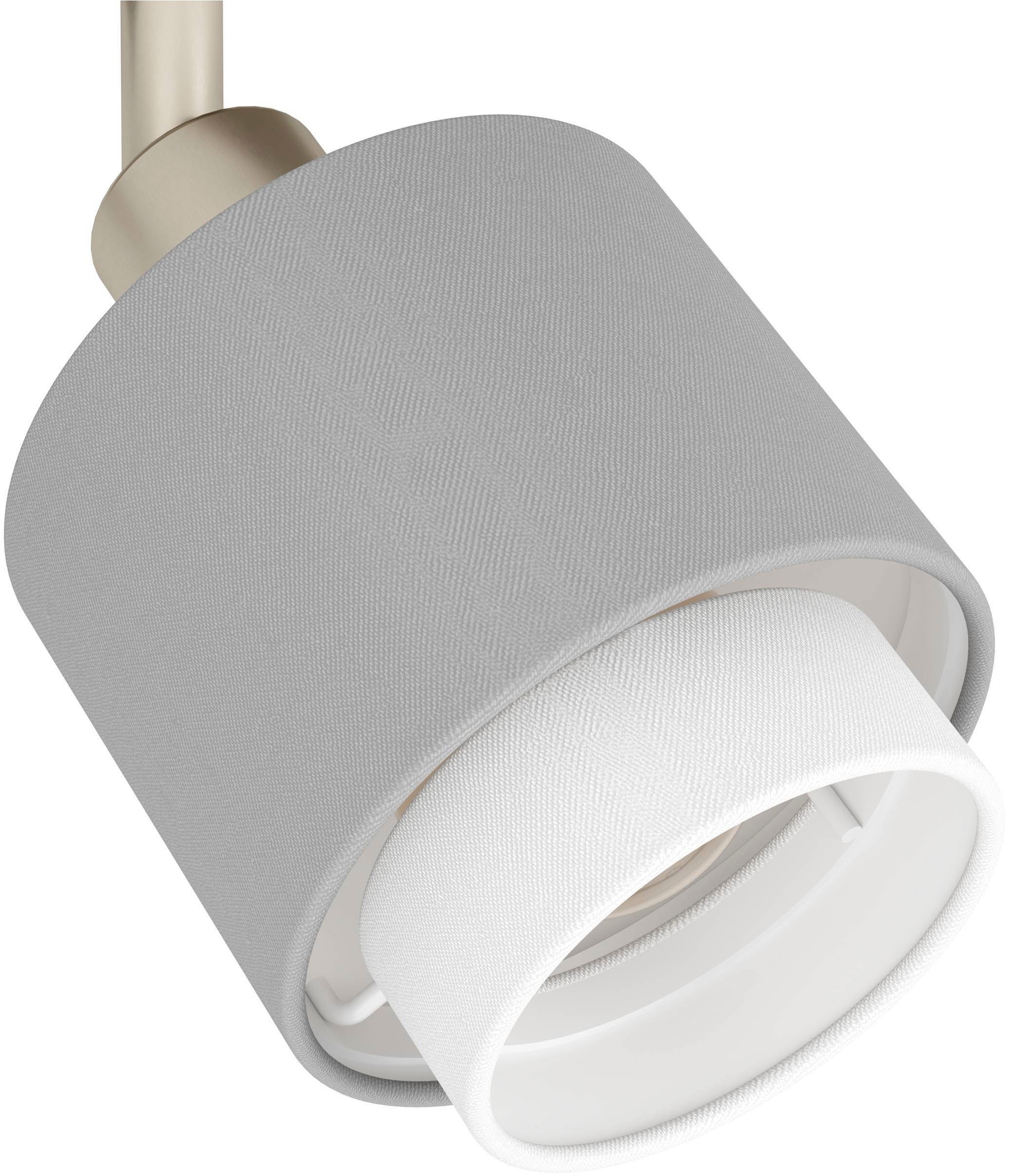 EGLO Deckenleuchte »Bellizzi Deckenstrahler schwenkbar, grau und weiß, E14, Küchenlampe« E14 1 Stk. Spot - L31 x B9 x H18,5 cm - nickel-matt - 2X7,5W exkl.