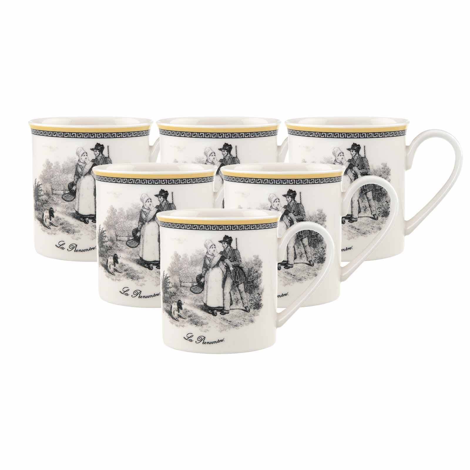Villeroy & Boch Becher »Kaffeebecher Audun Chasse 300 ml 6er Set weiß-grau- günstig online kaufen