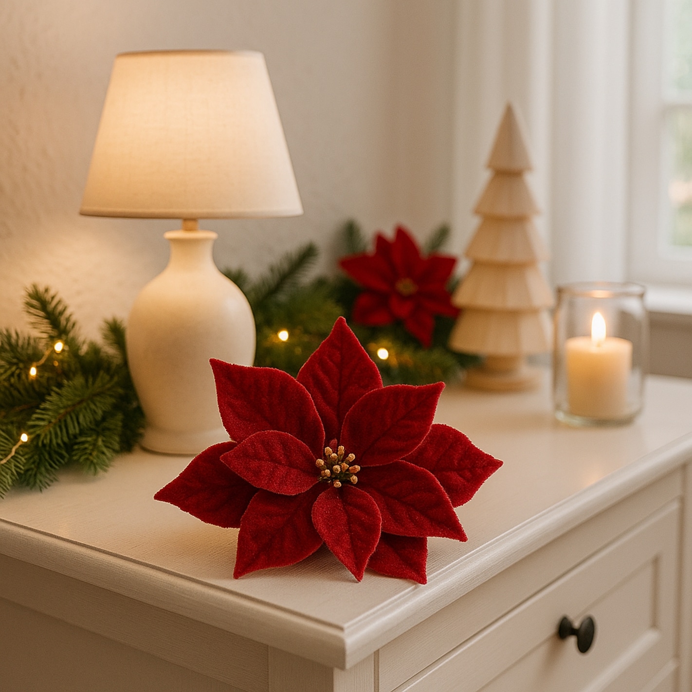 I.GE.A. Kunstblume »Samt-Poinsettia«