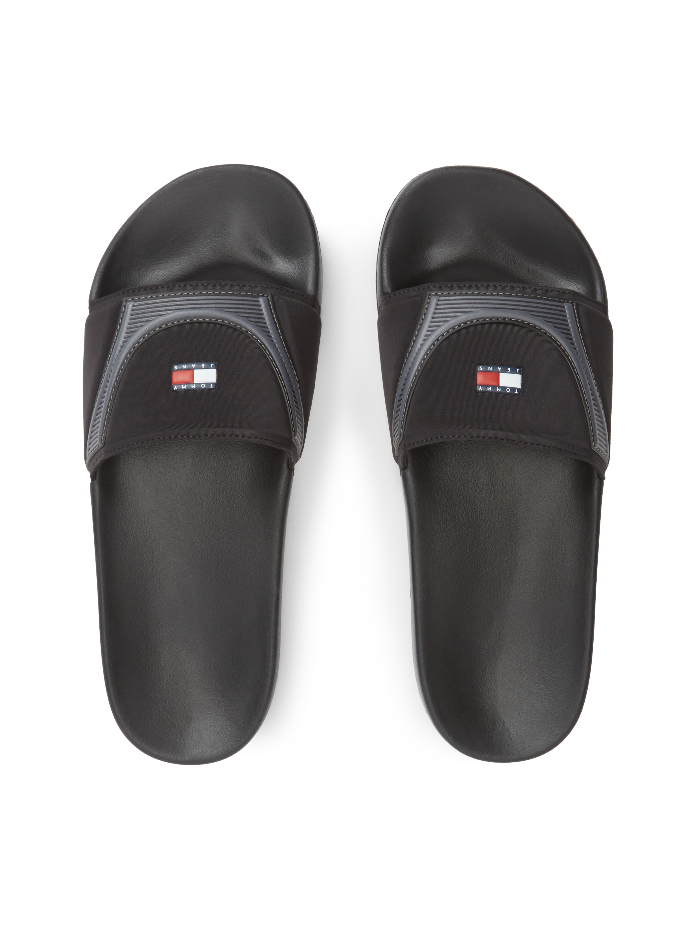 Tommy Jeans Pantolette »TOMMY JEANS SEASONAL POOL SLIDE«  Poolslides, Sommerschuh, Schlupfschuh mit Kontrastbesätzen