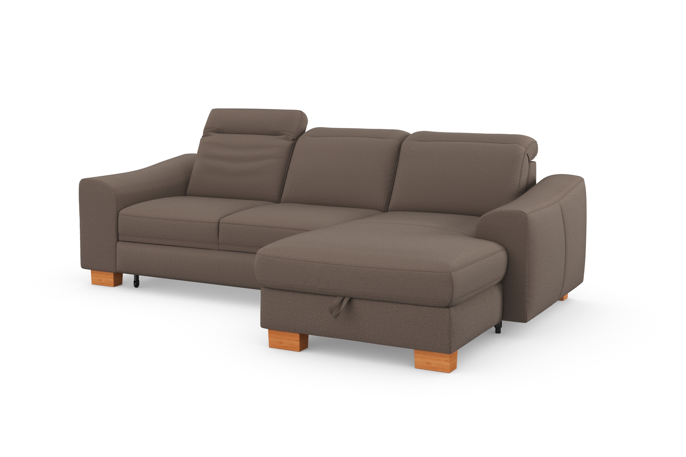 sit&more Ecksofa »Dundee L-Form«, mit Federkern und Massivholzfüßen, wahlweise mit Kopfteilverstellung