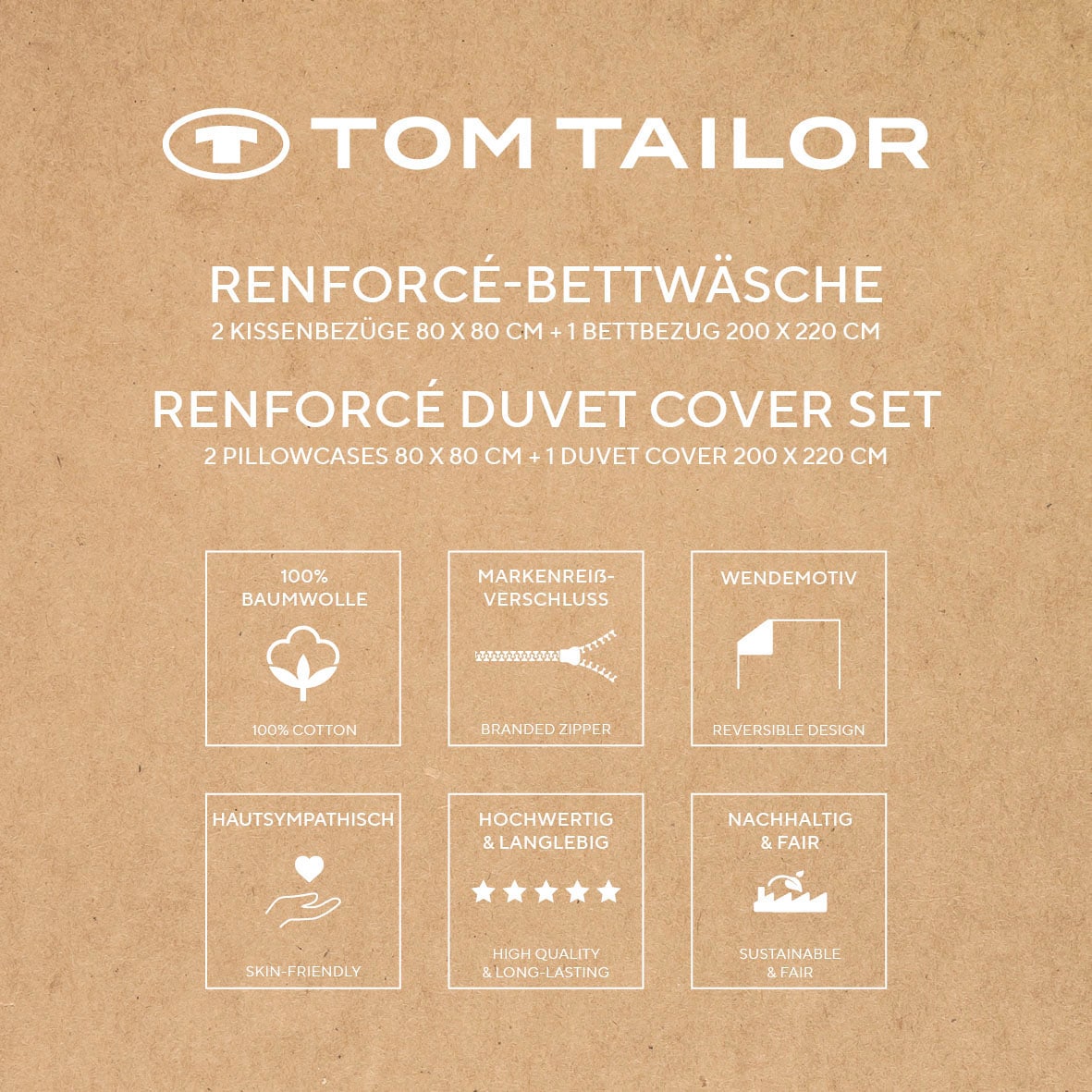 TOM TAILOR HOME Bettwäsche »BOLD STRIPES in Gr. 135x200cm, 155x220cm oder 200x220cm«, new bedroom, mit farbigem Markenreißverschluss